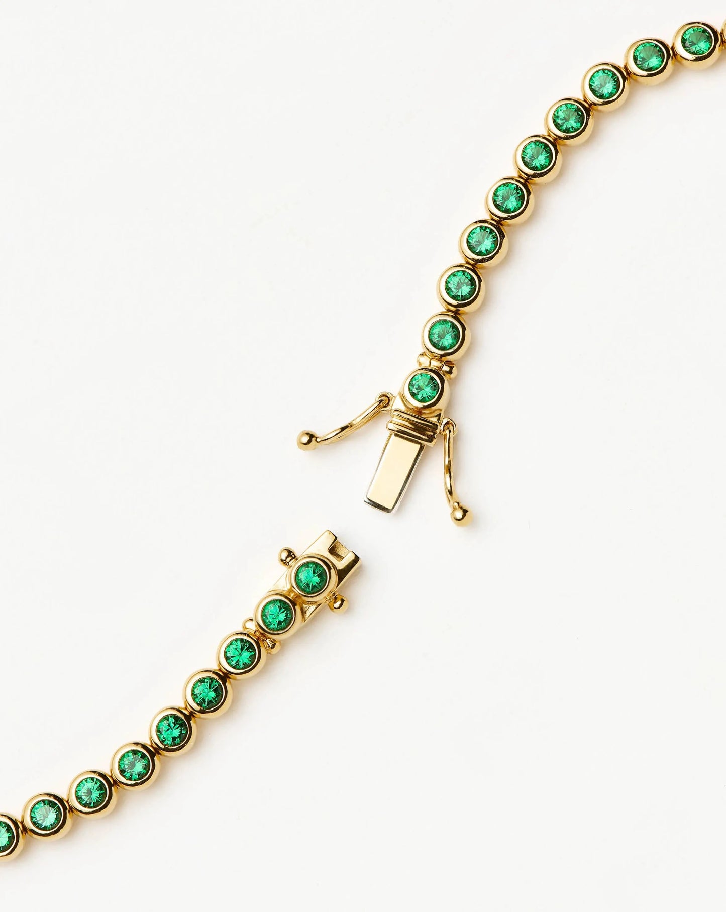 Tennis Round Bracelet | 18k Gold Vermeil/Emerald Green Nano-crystal Bracelets Missoma