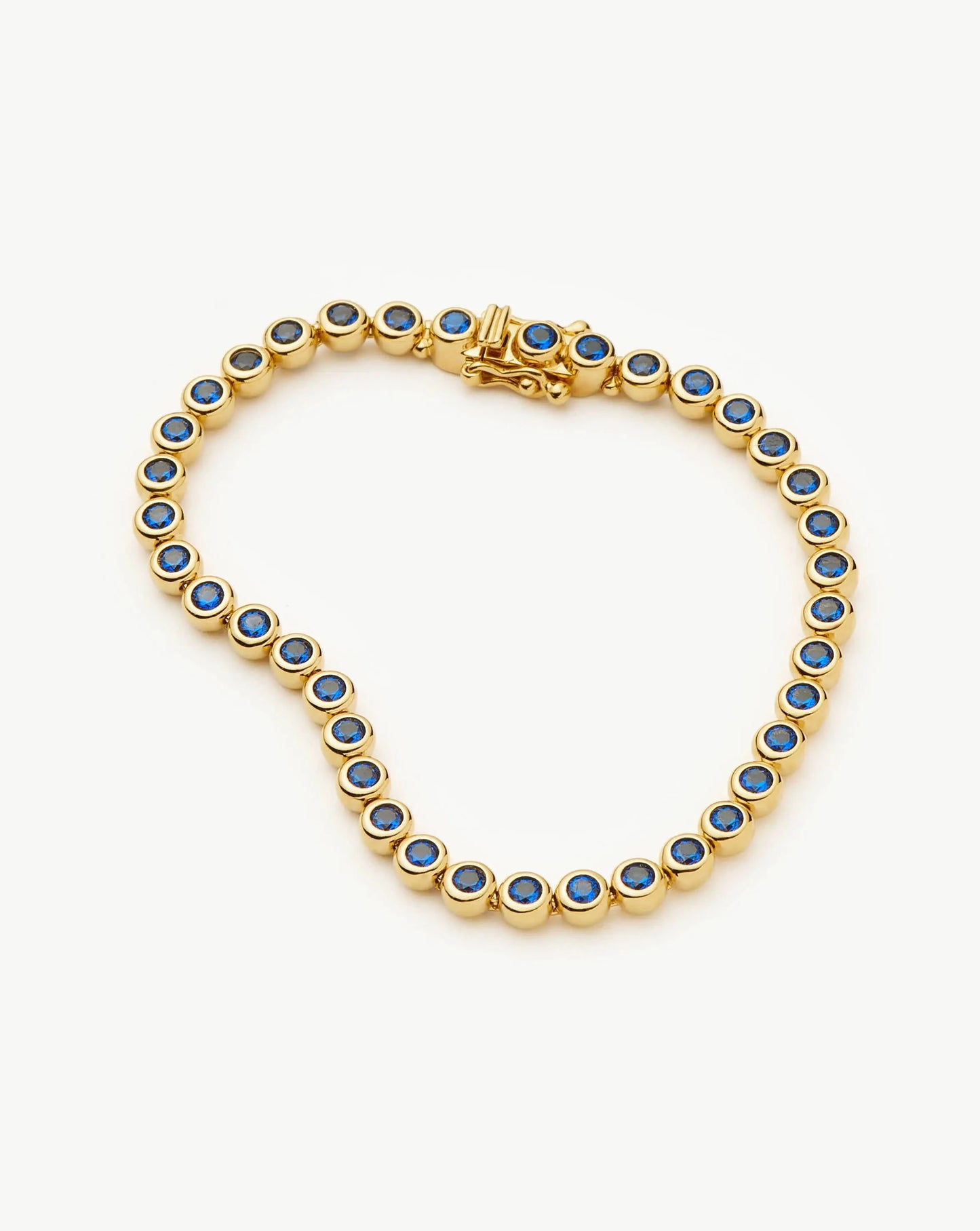 Tennis Round Bracelet | 18k Gold Vermeil/Sapphire Blue Nano-crystal Bracelets Missoma