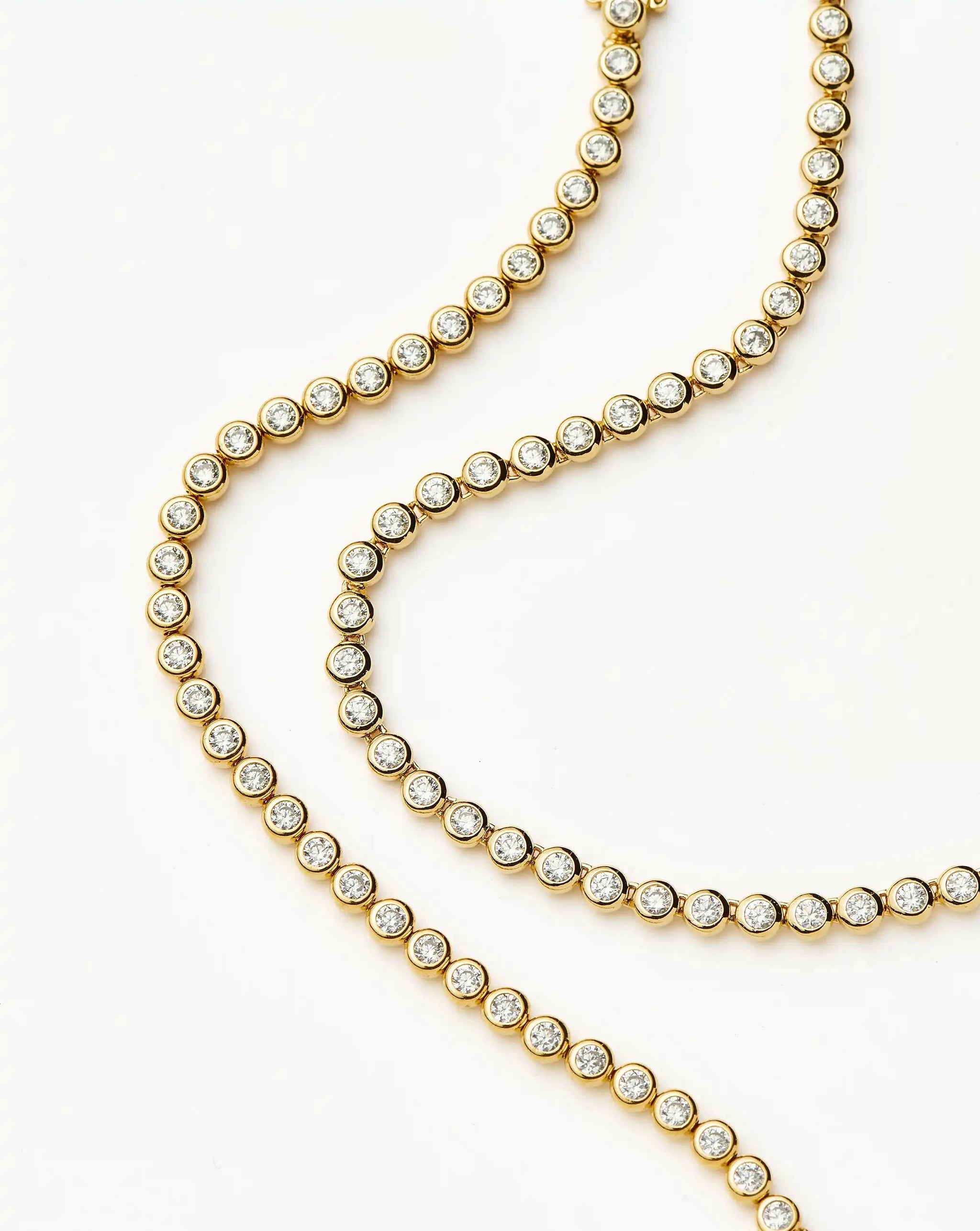 Tennis Round Necklace & Bracelet Set | 18k Gold Plated/18k Gold Vermeil/Cubic Zirconia Bracelets Missoma