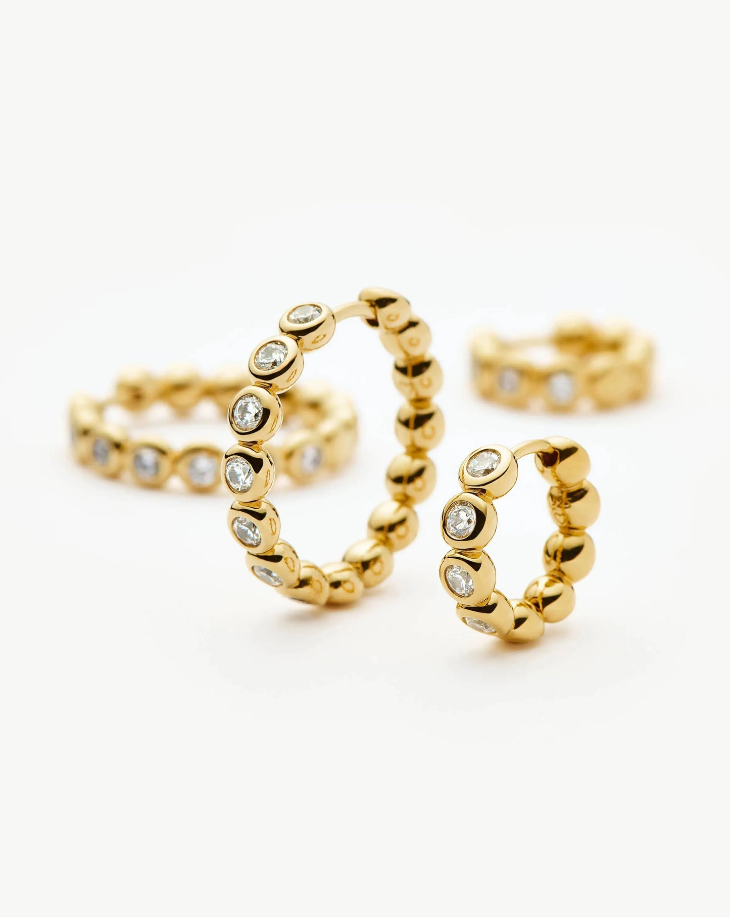 Tennis Small Hoop Earrings| 18k Gold Vermeil Cubic Zirconia Earrings Missoma
