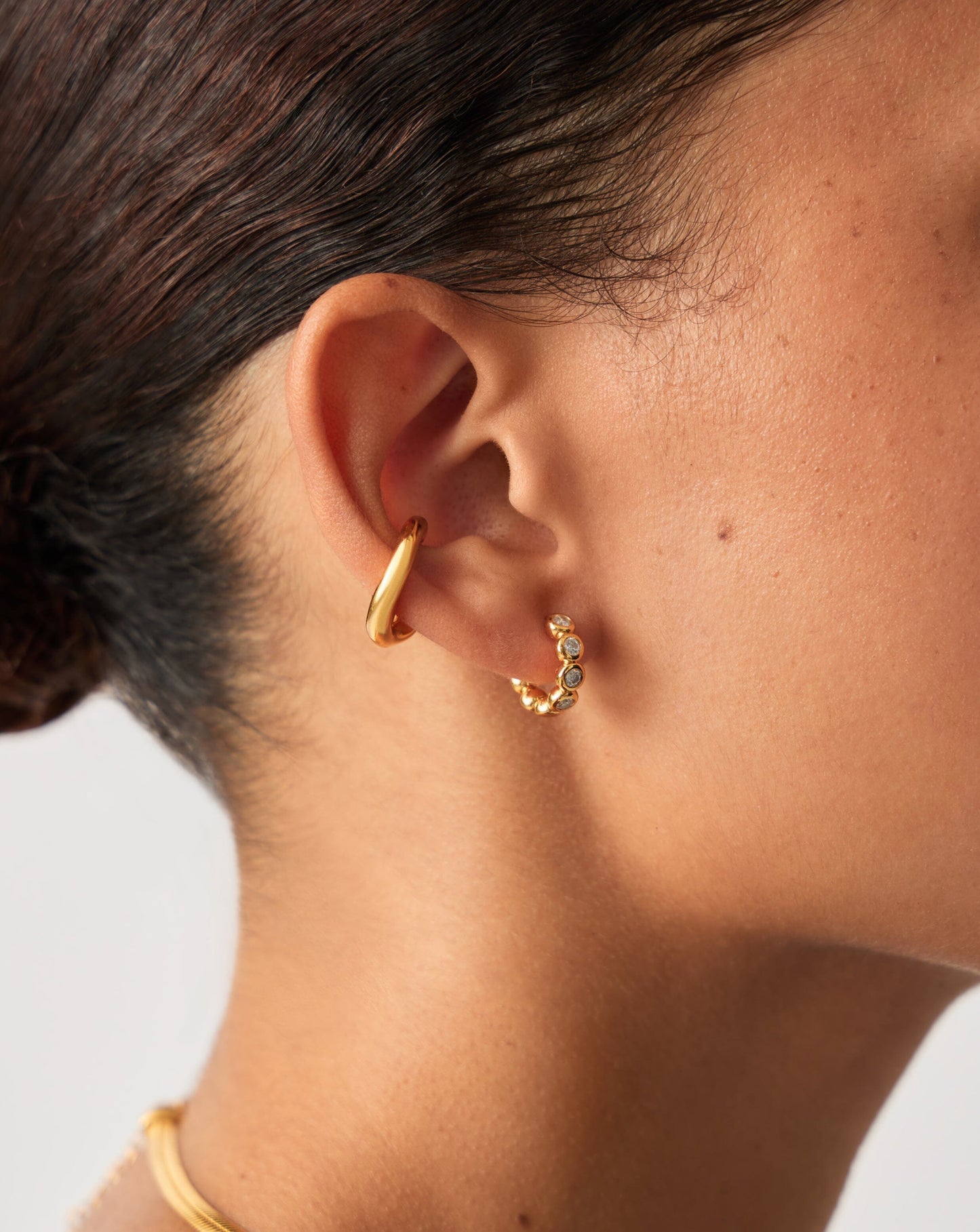 Tennis Small Hoop Earrings| 18k Gold Vermeil Cubic Zirconia Earrings Missoma
