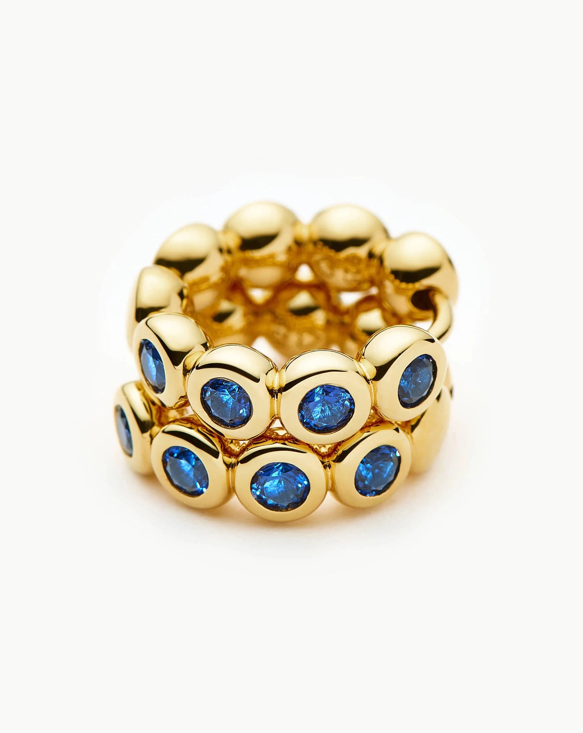 Tennis Small Hoop Earrings | 18k Gold Vermeil/Sapphire Blue Nano-crystal Earrings Missoma