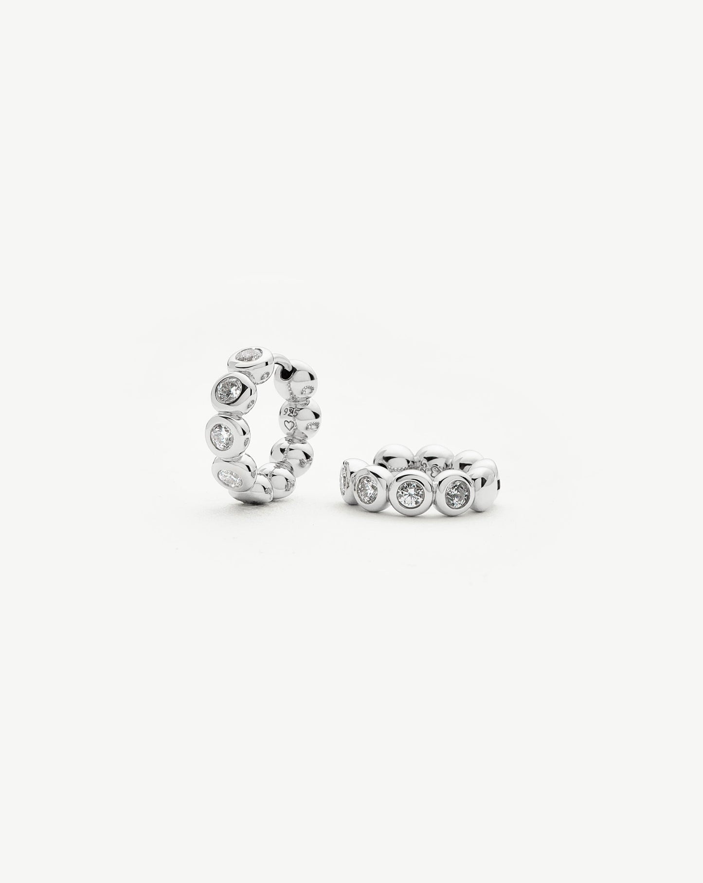 Tennis Small Hoop Earrings| Sterling Silver Cubic Zirconia Earrings Missoma
