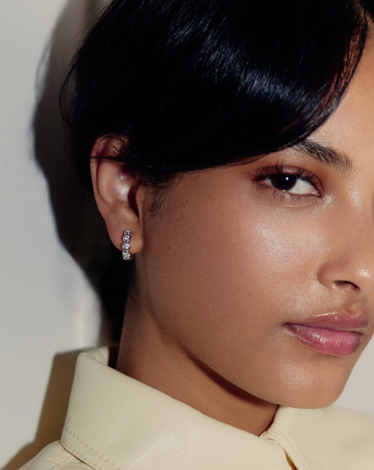 Tennis Small Hoop Earrings| Sterling Silver Cubic Zirconia Earrings Missoma