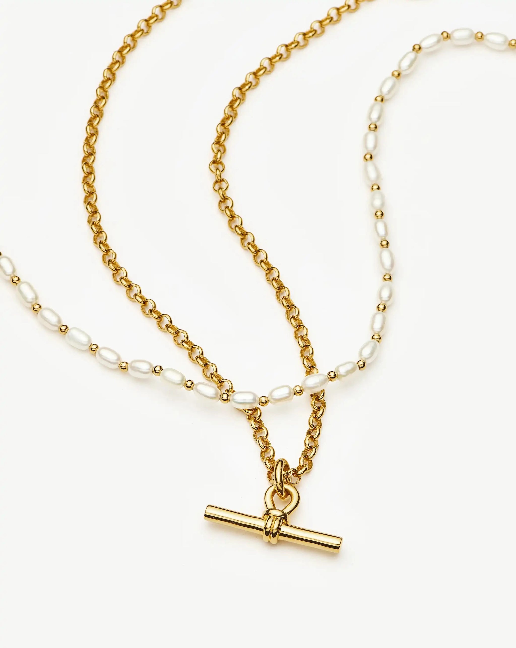 The Andy Pearl Necklace Set | 18k Gold Plated/Pearl Necklaces Missoma