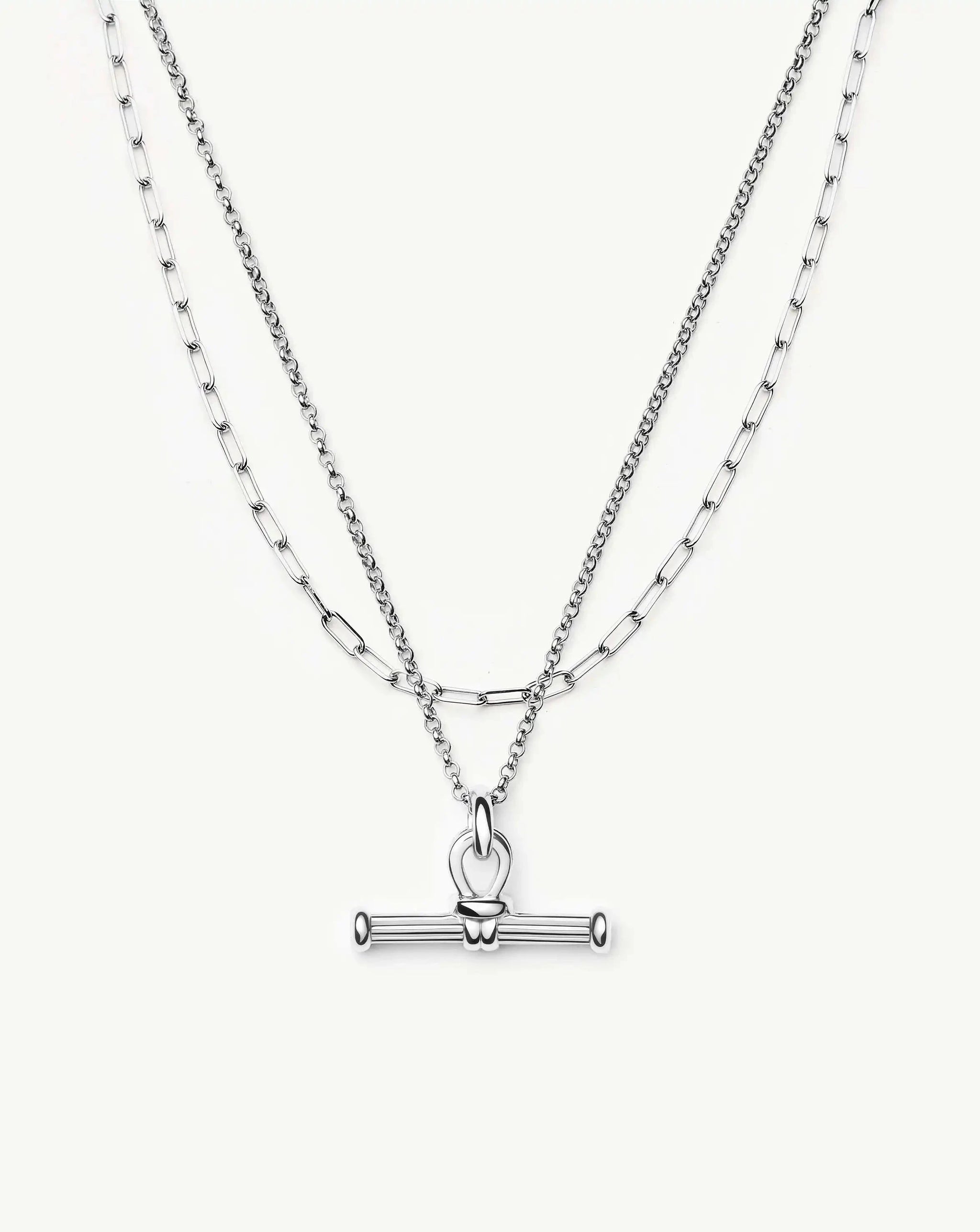 The Founder T-bar Necklace Set | Silver Plated Necklace Sets Missoma