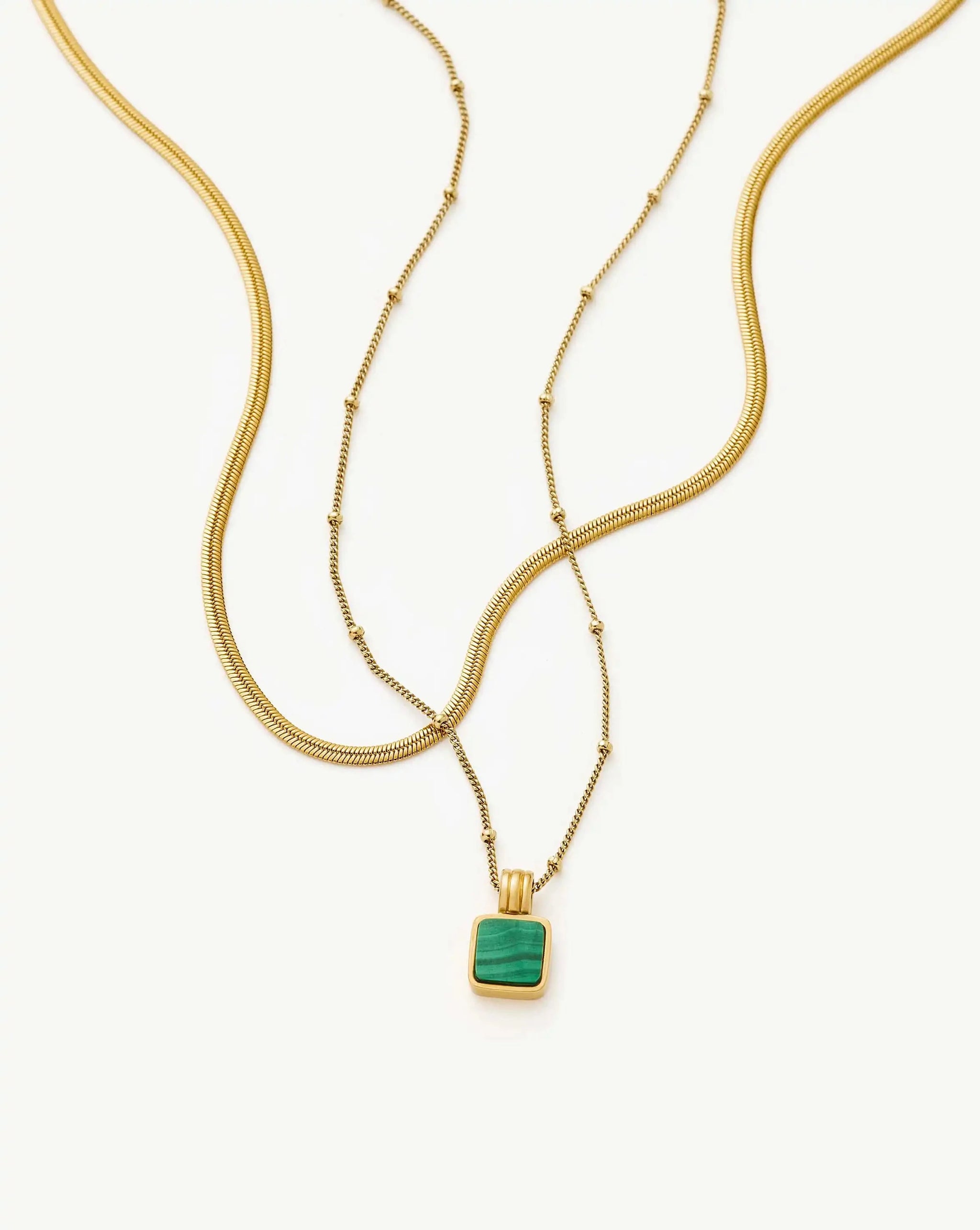 The Malachite Necklace Set | 18k Gold Vermeil, 18k Gold Plated Necklace Sets Missoma
