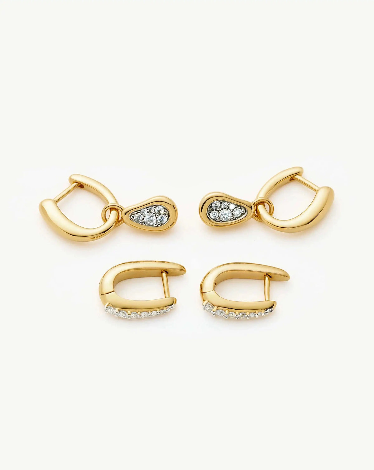 The Treat Yourself Hoop Set | 18k Gold Plated/Cubic Zirconia Earring Sets Missoma