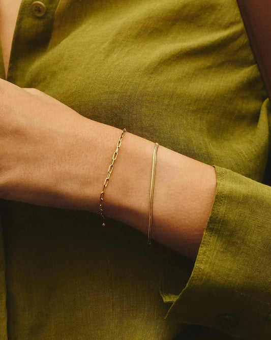 Thin Snake Chain Bracelet | 18k Gold Plated Bracelets Missoma