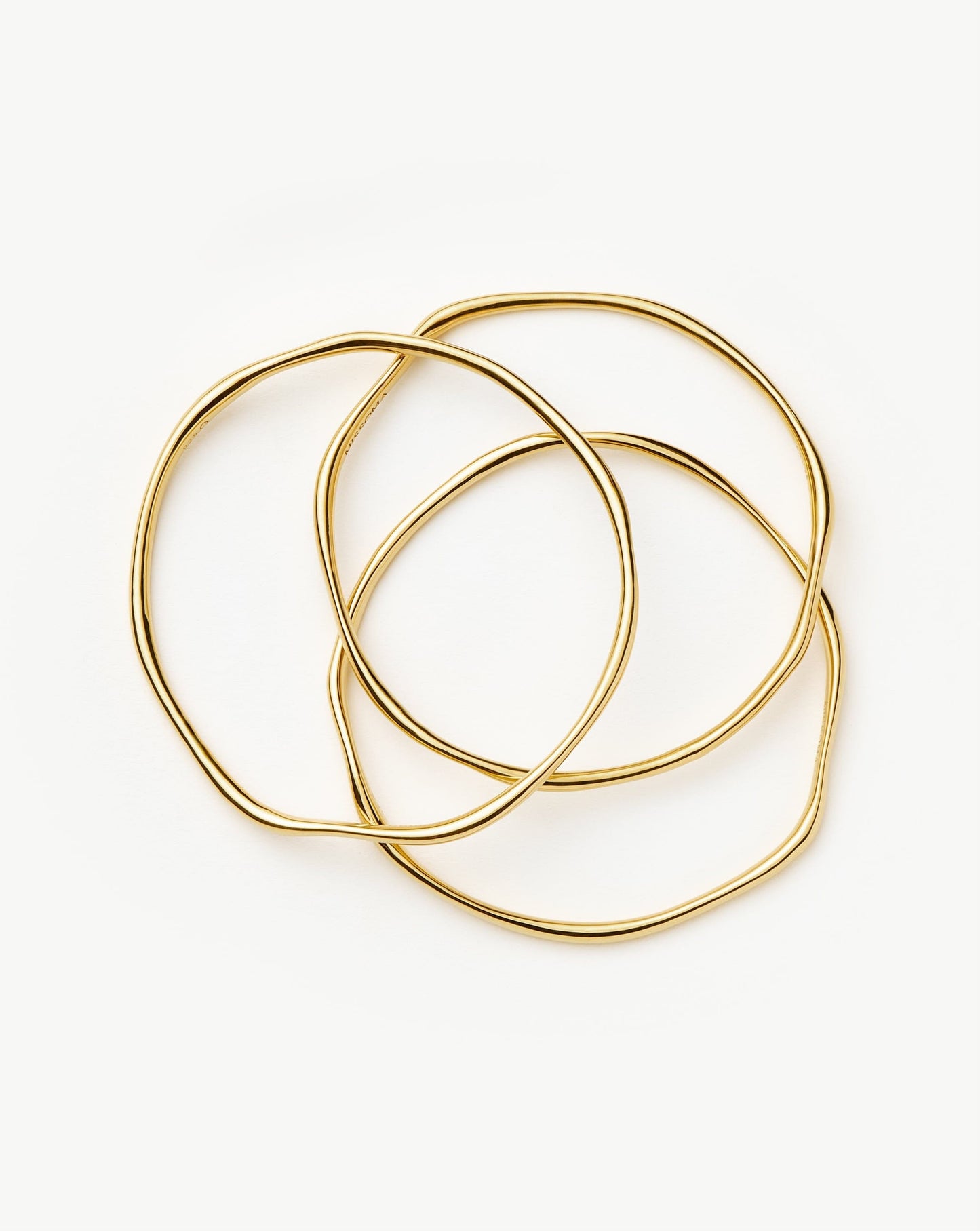 Trio Molten Ripple Bangle Bracelet Set | 18k Gold Vermeil Bracelets Missoma
