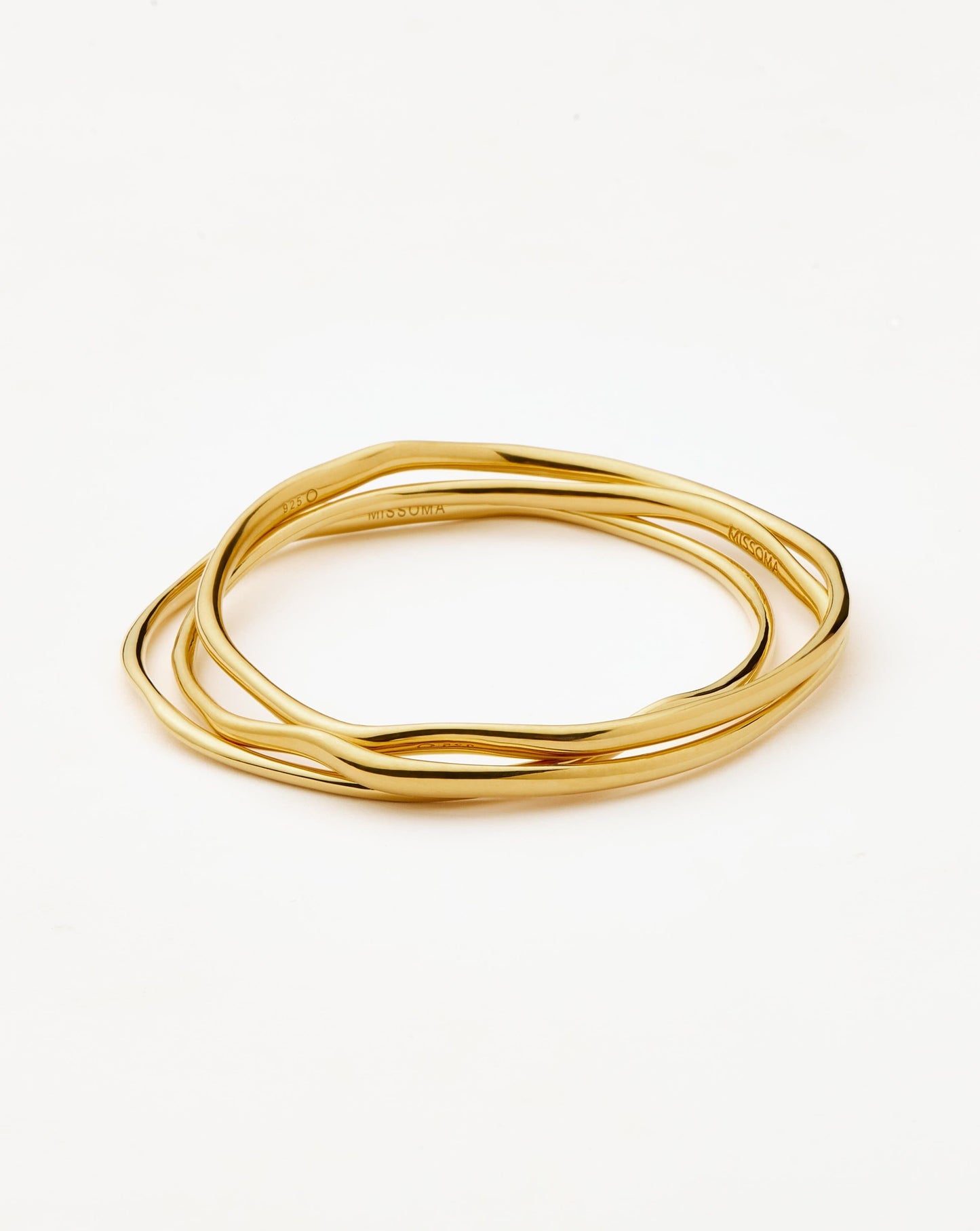 Trio Molten Ripple Bangle Bracelet Set | 18k Gold Vermeil Bracelets Missoma