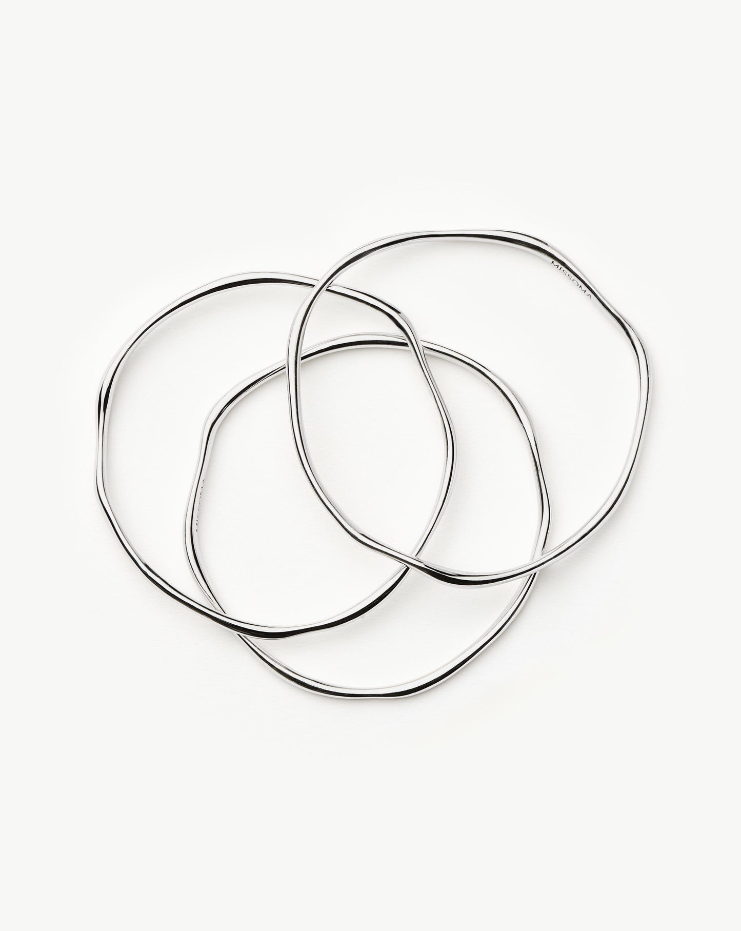 Trio Molten Ripple Bangle Bracelet Set | Sterling Silver Bracelets Missoma