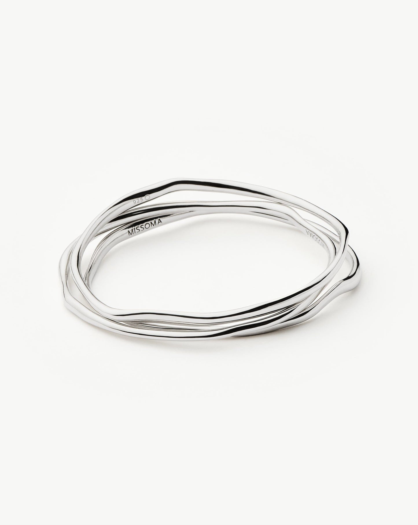 Trio Molten Ripple Bangle Bracelet Set | Sterling Silver Bracelets Missoma