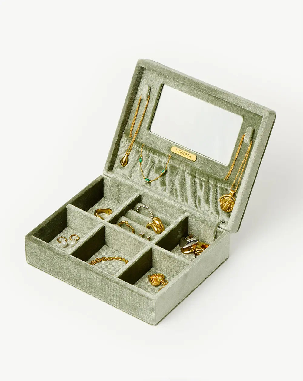 Velvet Jewelry Box | Sage Green Accessories Missoma