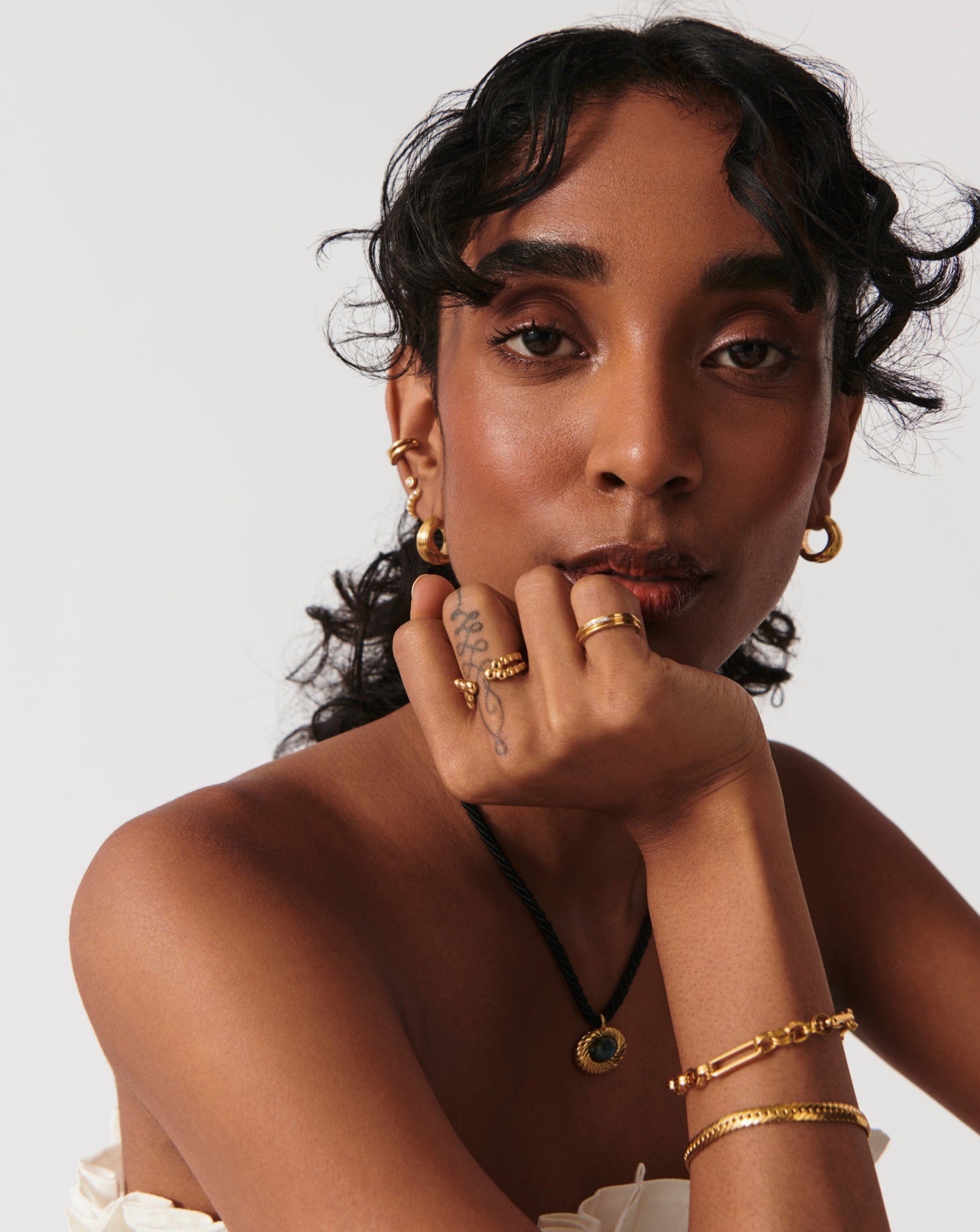 Articulated Beaded Open Ring | 18ct Gold Plated Vermeil Rings Missoma