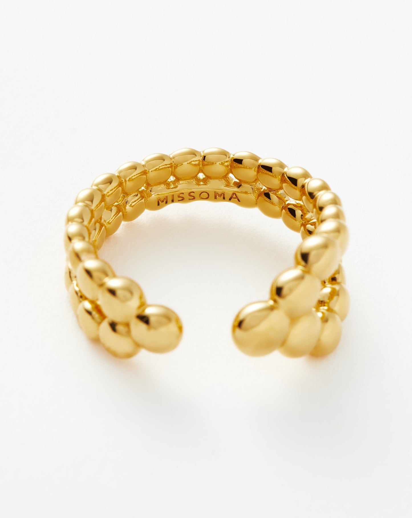 Articulated Beaded Open Ring | 18ct Gold Plated Vermeil Rings Missoma