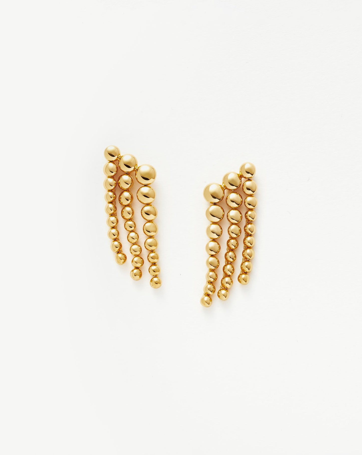 Articulated Beaded Waterfall Stud Earrings | 18ct Gold Plated Vermeil Earrings Missoma