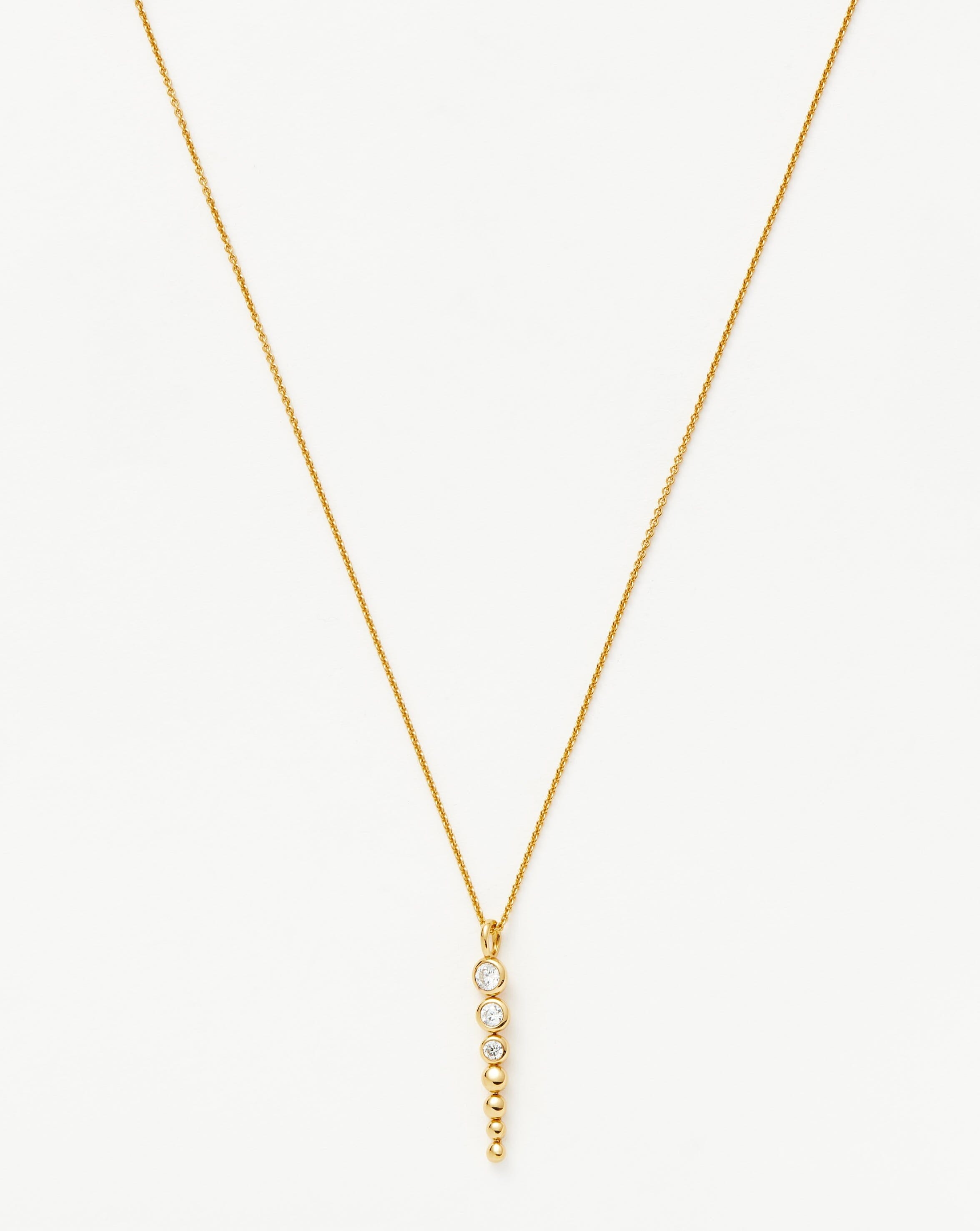 Articulated Reversible Beaded Stone Drop Pendant Necklace | 18ct Gold Plated Vermeil/Cubic Zirconia Necklaces Missoma 