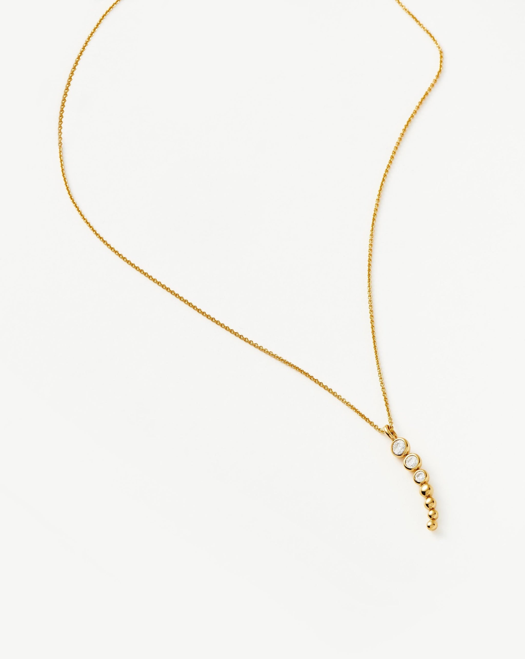 Articulated Reversible Beaded Stone Drop Pendant Necklace | 18ct Gold Plated Vermeil/Cubic Zirconia Necklaces Missoma