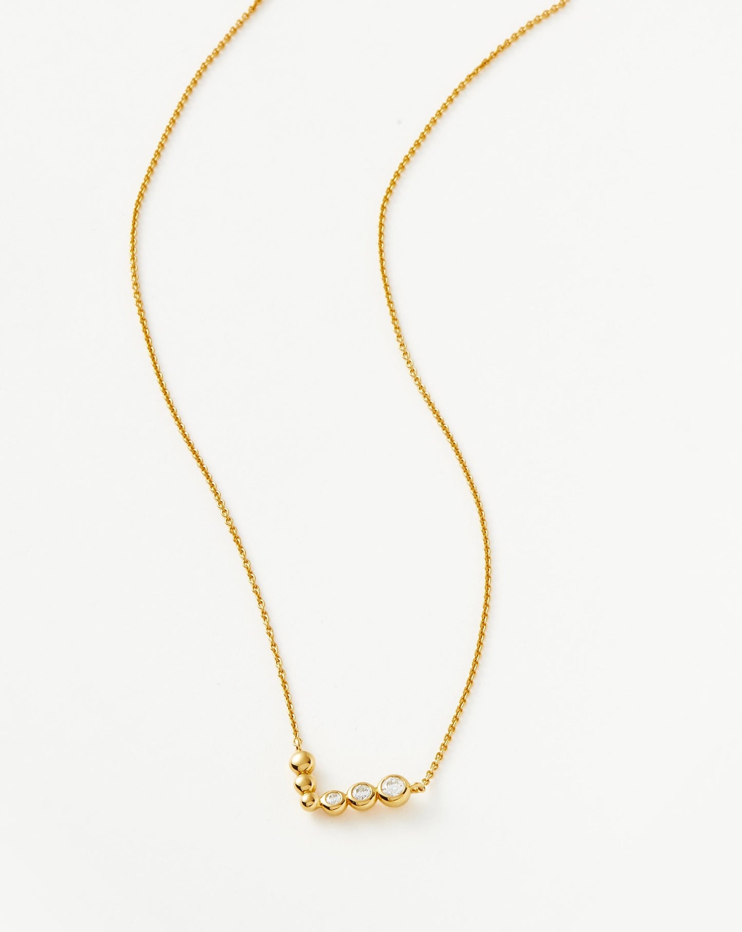 Articulated Reversible Beaded Stone Floating Necklace | 18ct Gold Plated Vermeil/Cubic Zirconia Necklaces Missoma
