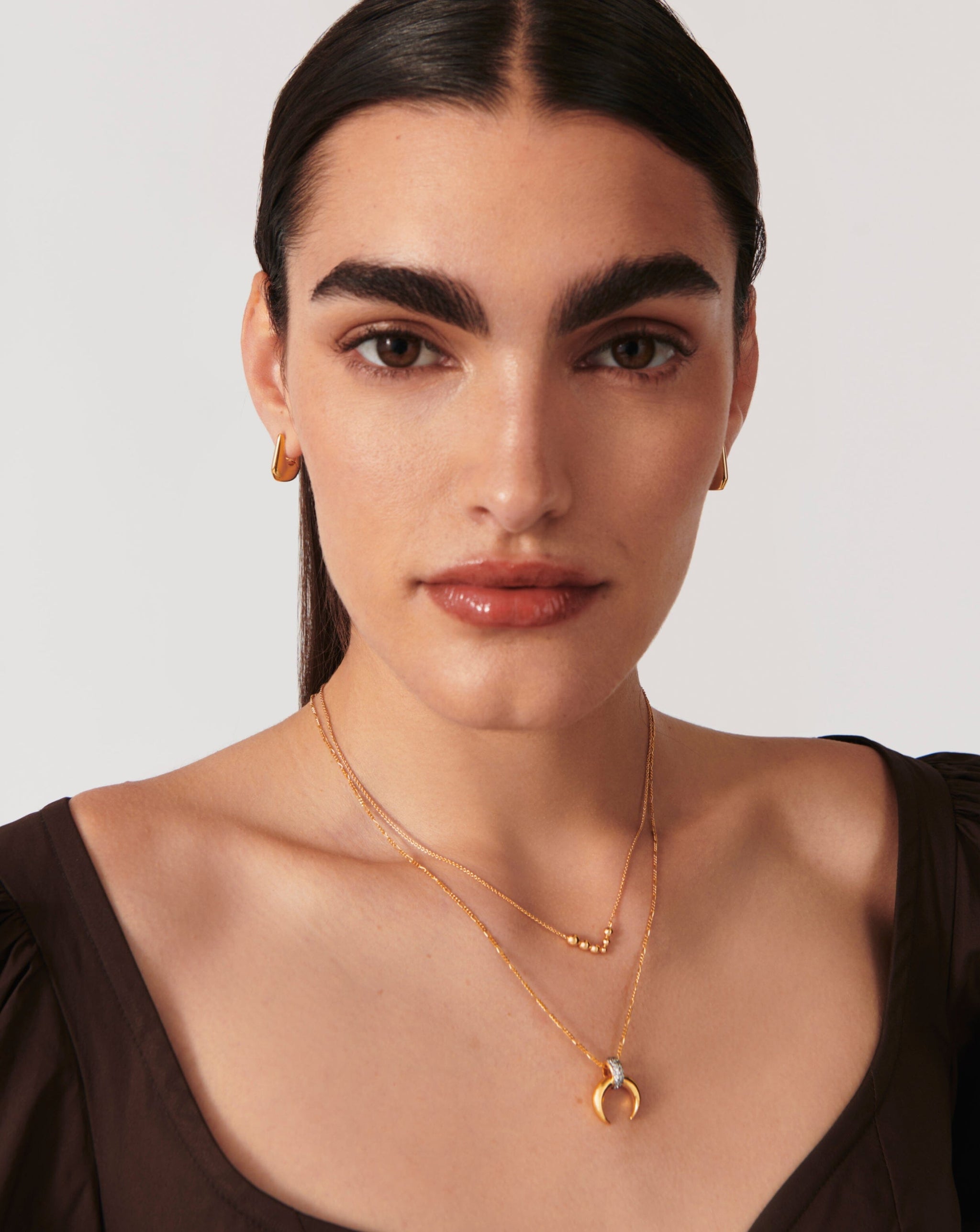 Articulated Reversible Beaded Stone Floating Necklace | 18ct Gold Plated Vermeil/Cubic Zirconia Necklaces Missoma