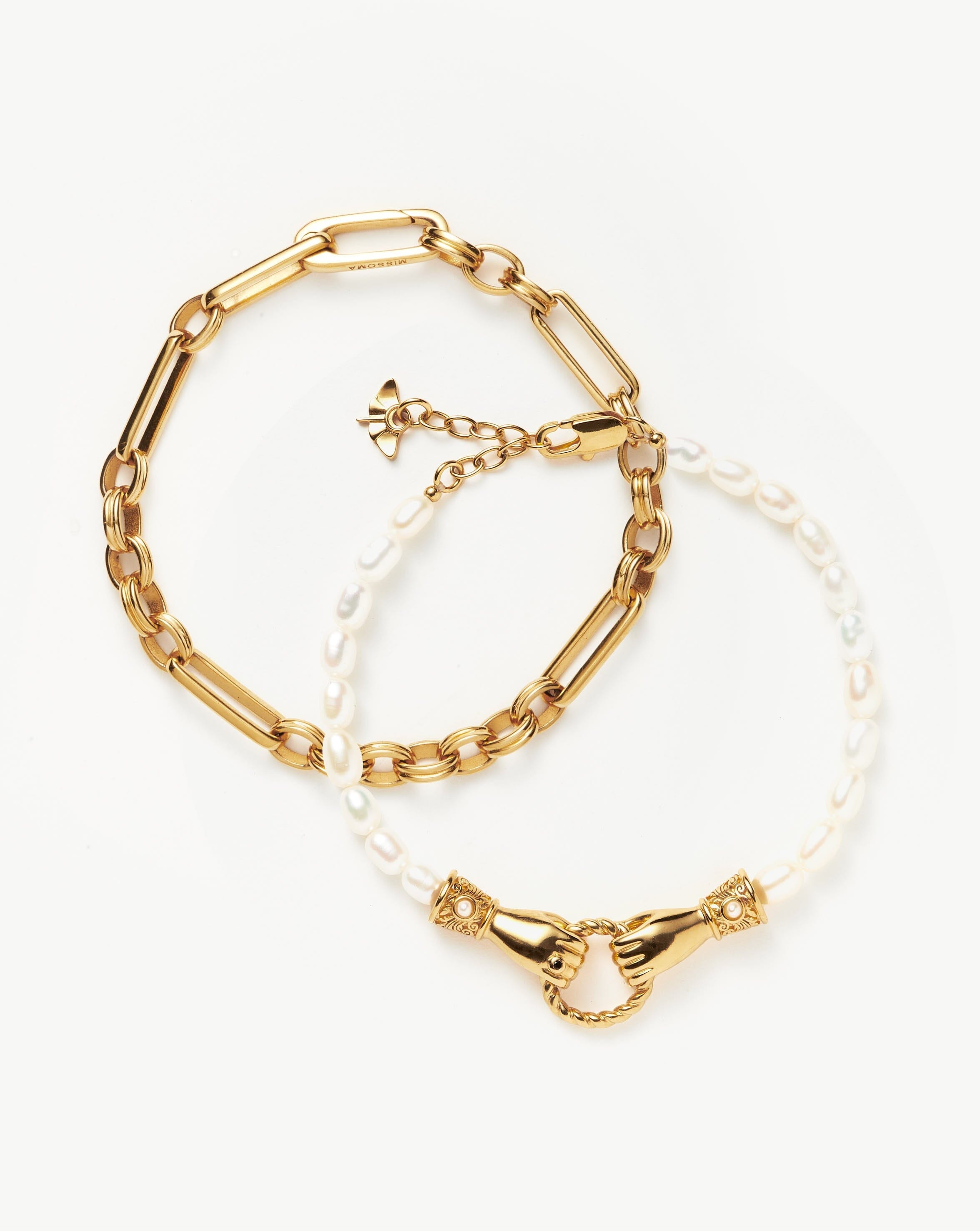 Missoma Double Chain Bracelet 18ct Gold Plated Vermeil