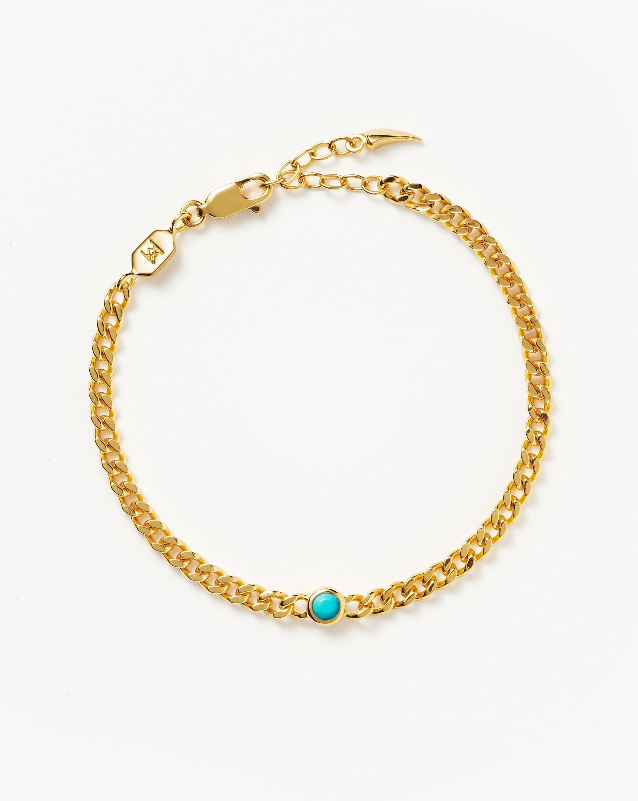 Birthstone Chain Bracelet - December | 18ct Gold Plated Vermeil/Turquoise Bracelets Missoma