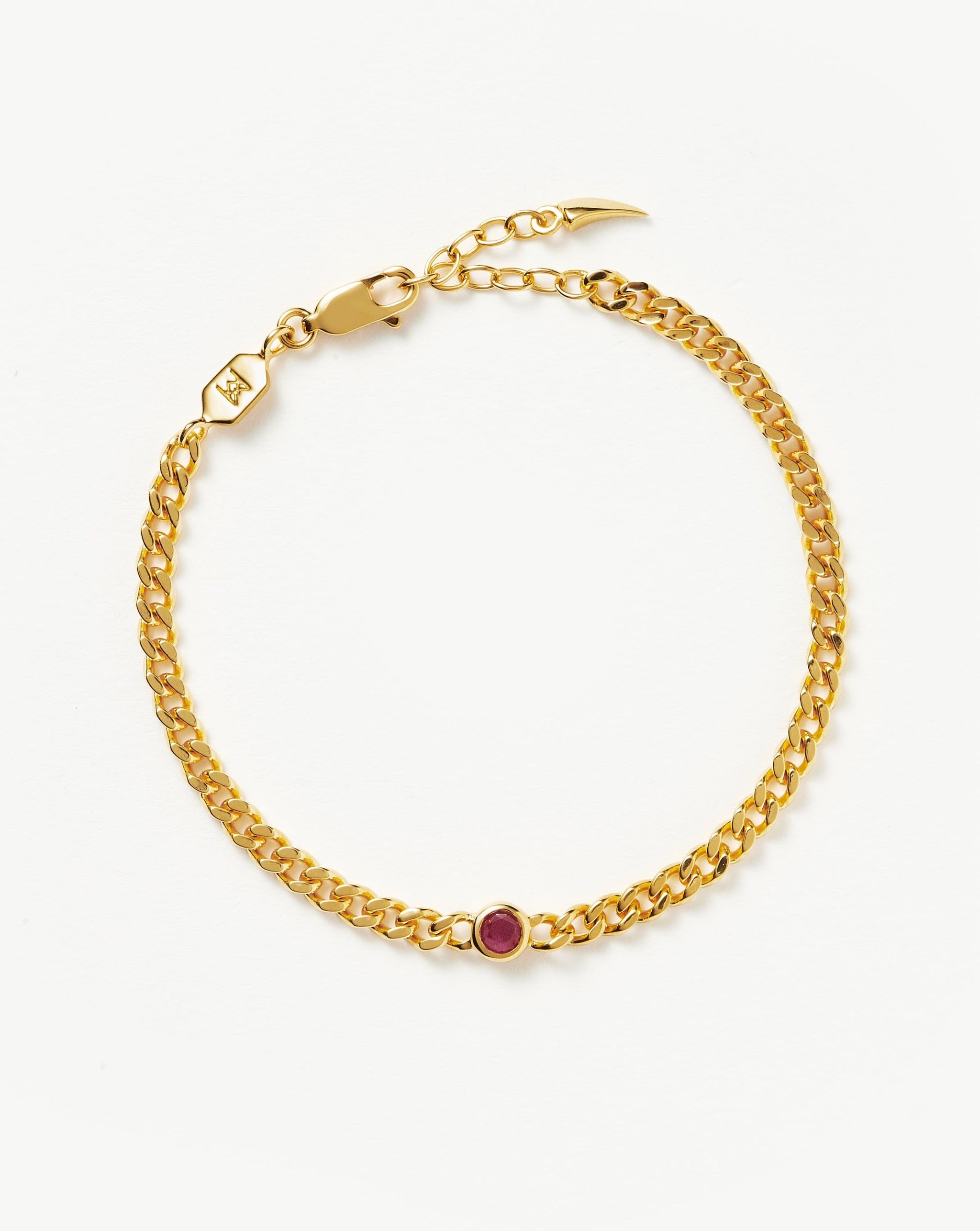 Birthstone Chain Bracelet - July | 18ct Gold Plated Vermeil/Ruby Bracelets Missoma