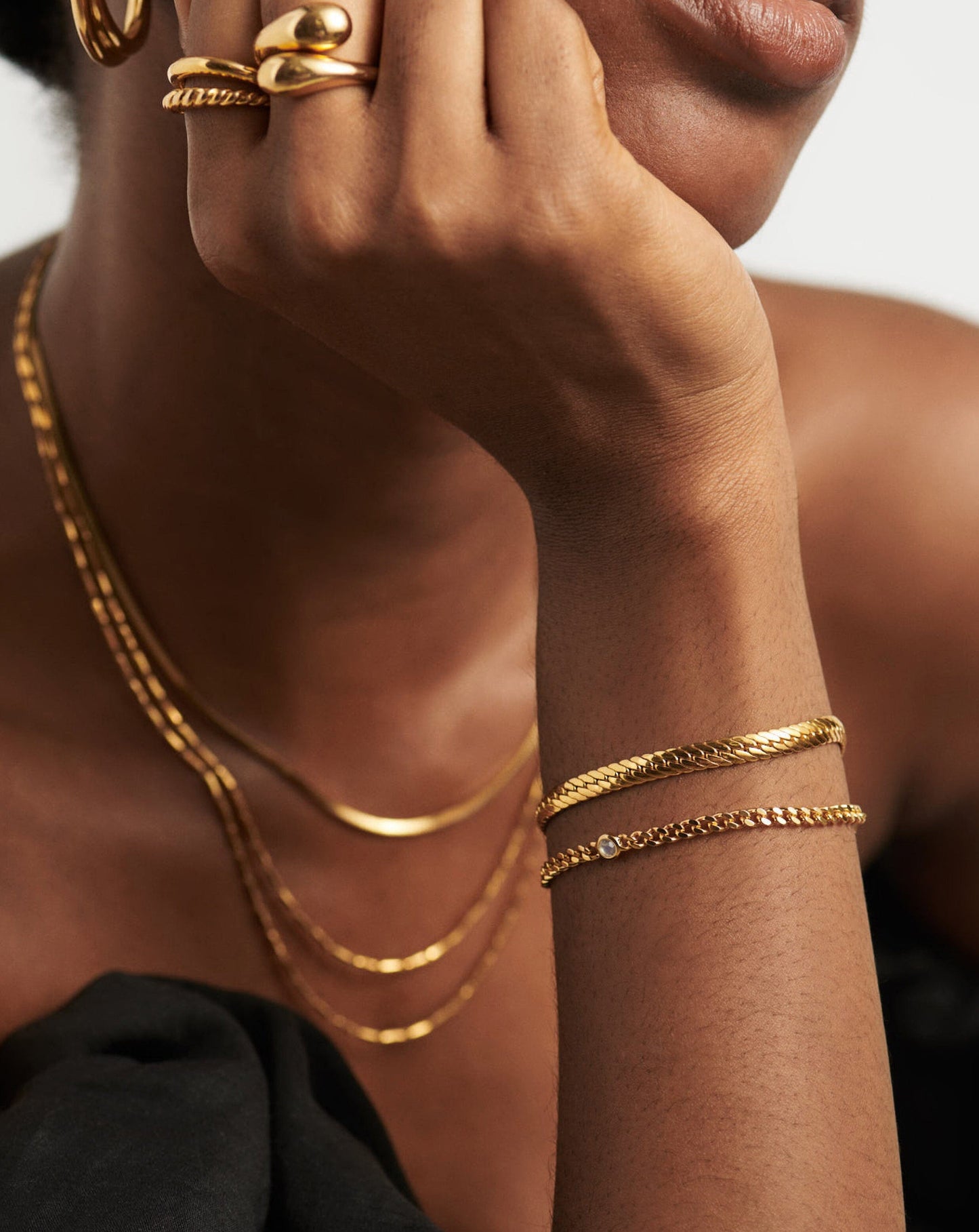 Birthstone Chain Bracelet - June | 18ct Gold Plated Vermeil/Rainbow Moonstone Bracelets Missoma