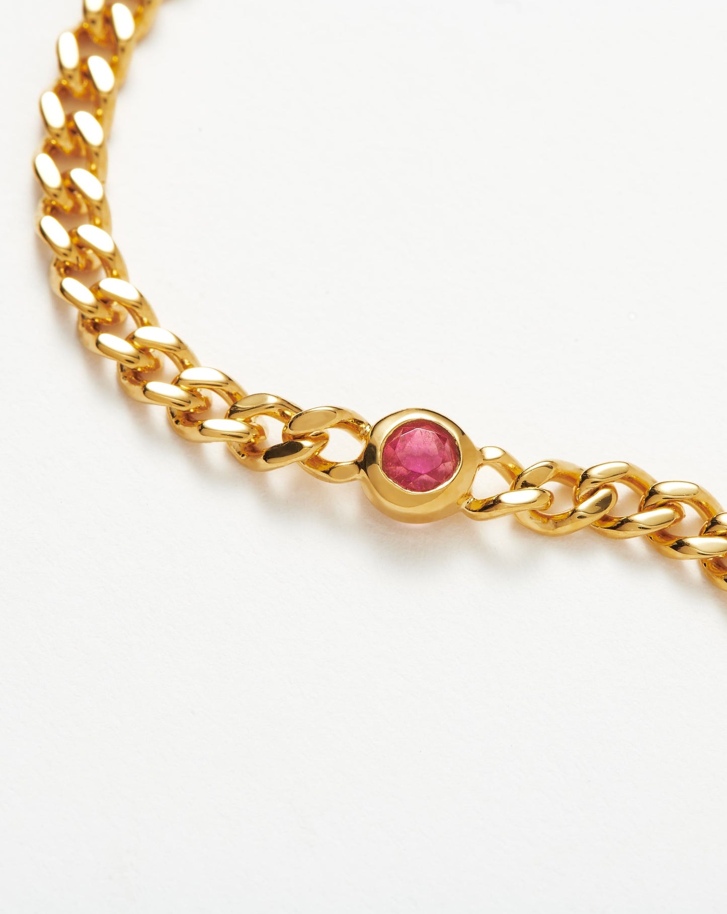 Birthstone Chain Bracelet - October | 18ct Gold Plated Vermeil/Pink Tourmaline Bracelets Missoma