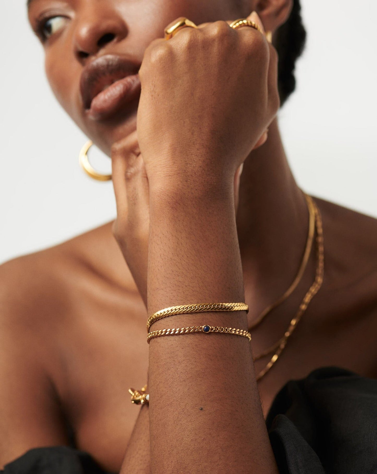 Birthstone Chain Bracelet - September | 18ct Gold Plated Vermeil/Lapis Bracelets Missoma