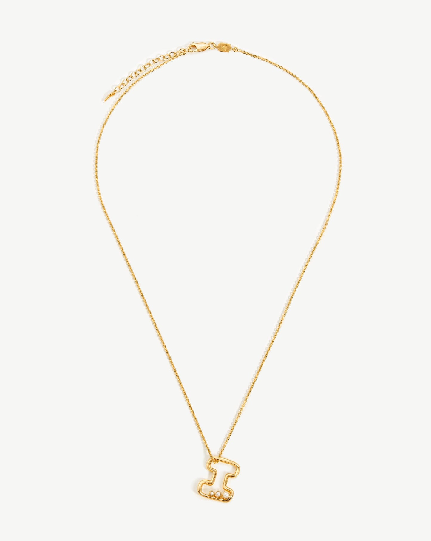 Chubby Pearl Initial Pendant Necklace - Initial I | 18ct Gold Plated Vermeil/Pearl Necklaces Missoma