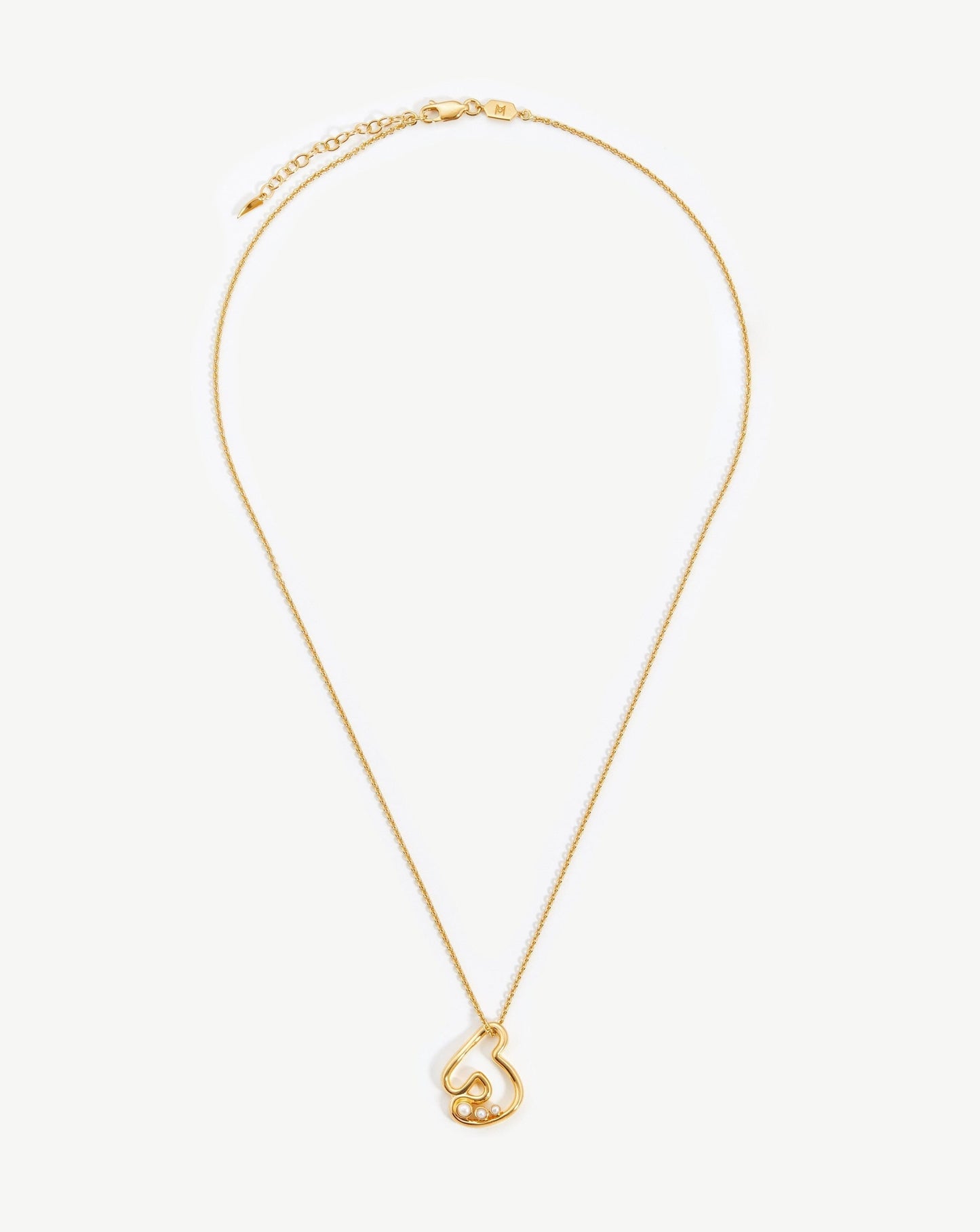 Chubby Pearl Initial Pendant Necklace - Initial J | 18ct Gold Plated Vermeil/Pearl Necklaces Missoma