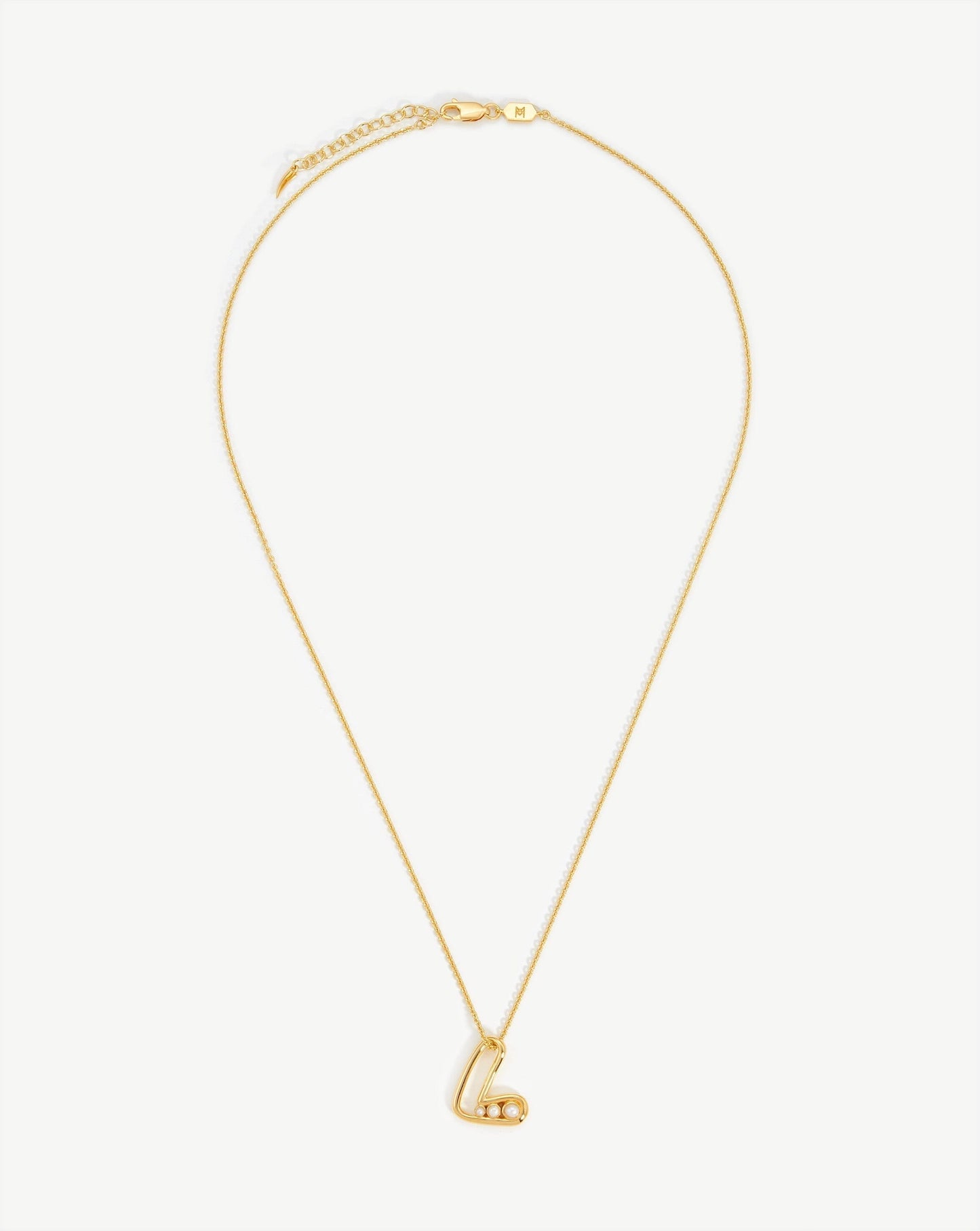 Chubby Pearl Initial Pendant Necklace - Initial L | 18ct Gold Plated Vermeil/Pearl Necklaces Missoma