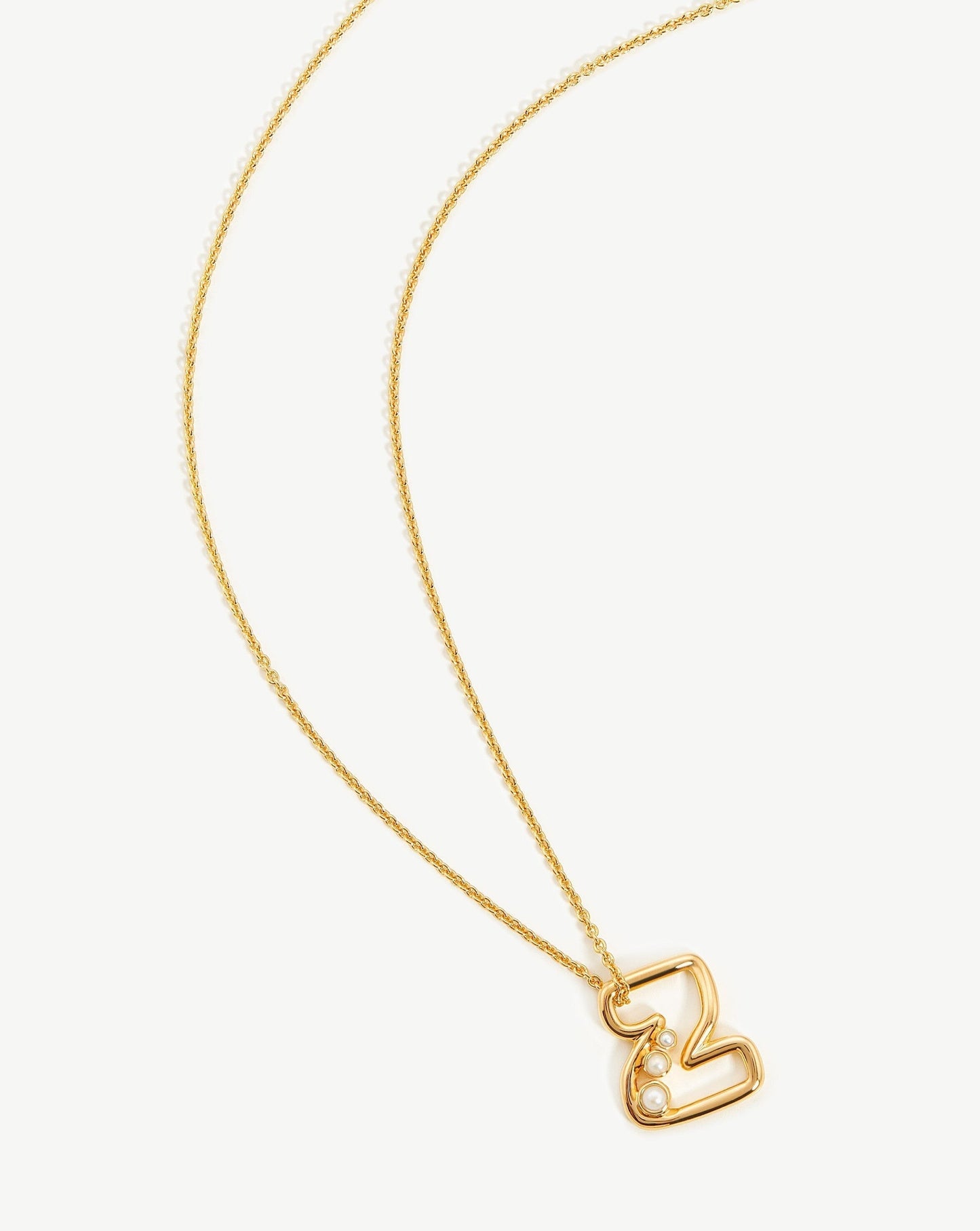 Chubby Pearl Initial Pendant Necklace - Initial Z | 18ct Gold Plated Vermeil/Pearl Necklaces Missoma