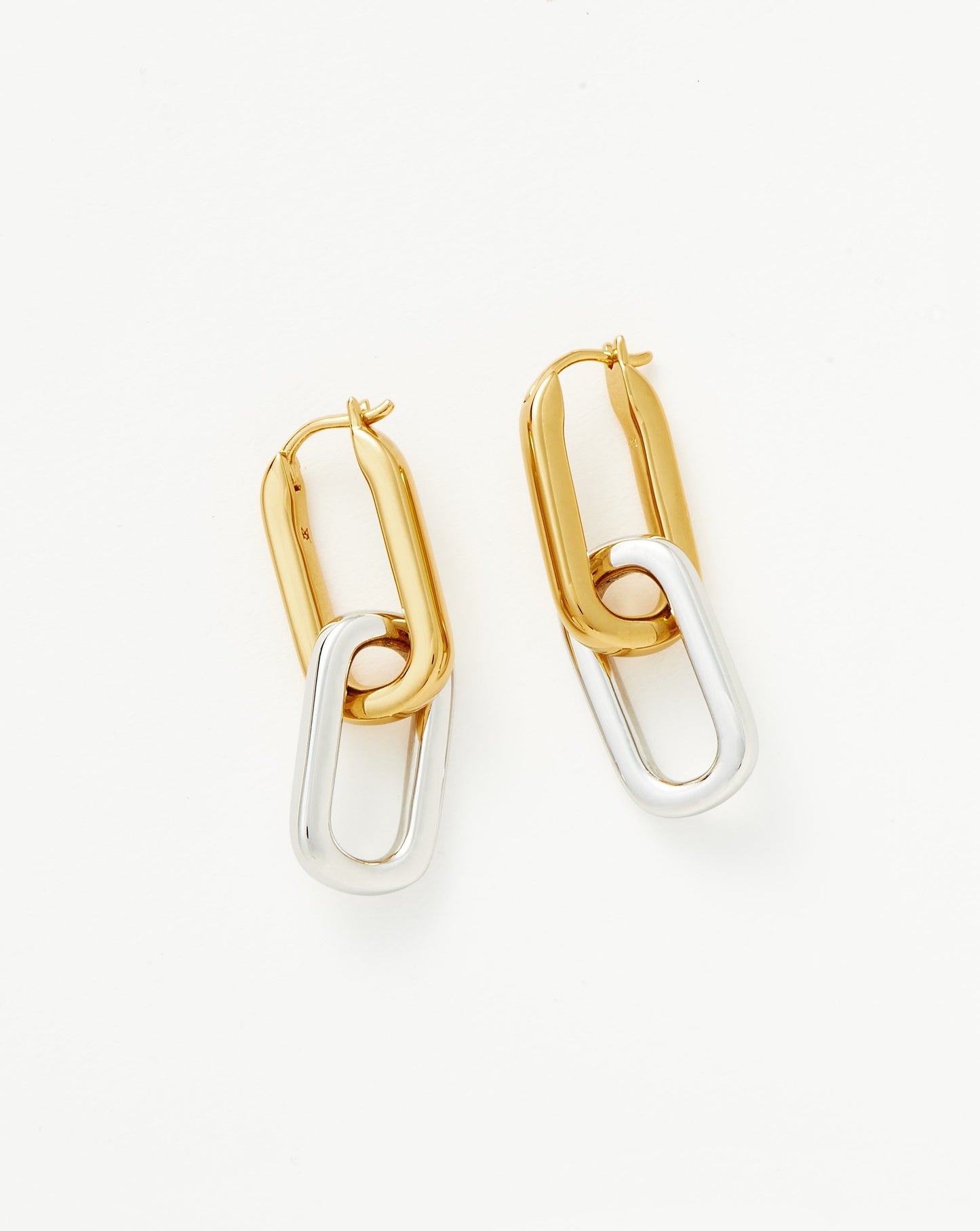 Convertible Ovate Double Link Hoop Earrings | Mixed Metal Earrings Missoma