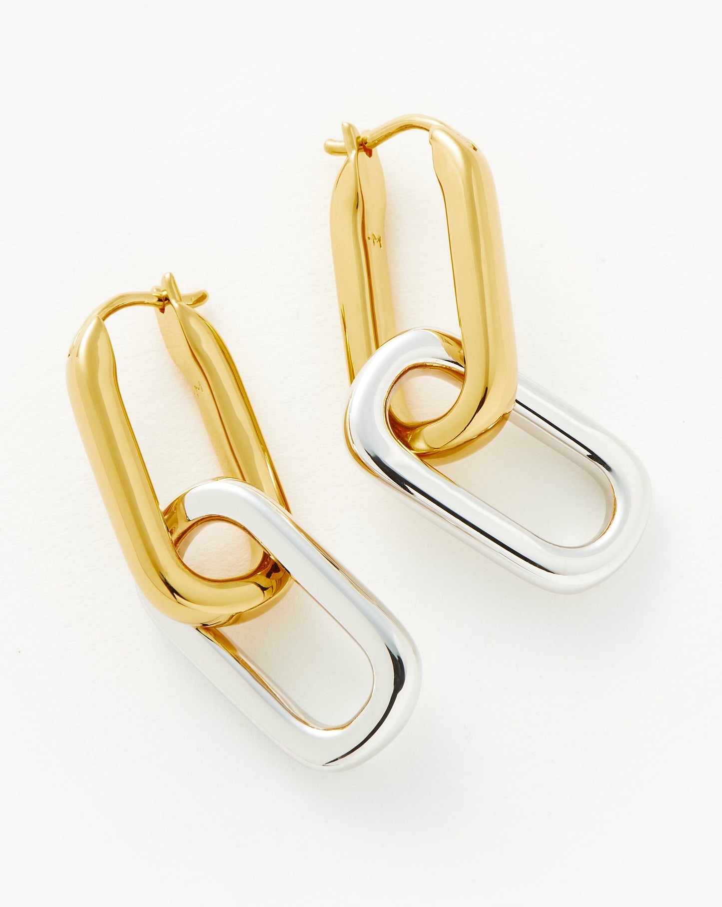 Convertible Ovate Double Link Hoop Earrings | Mixed Metal Earrings Missoma