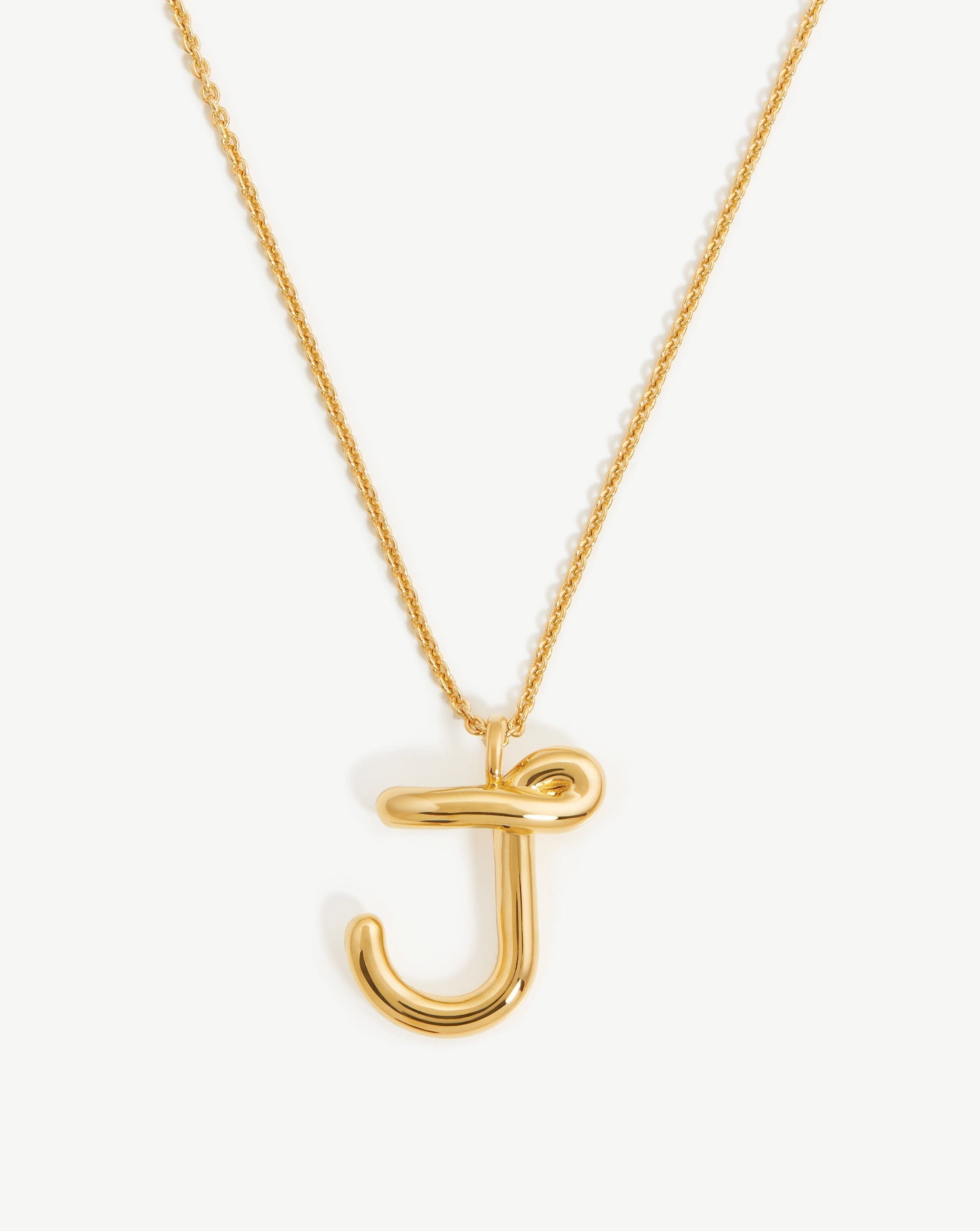 The Enamel Initial Pendant - Metal : Gold Vermeil - Letter : S - The M Jewelers