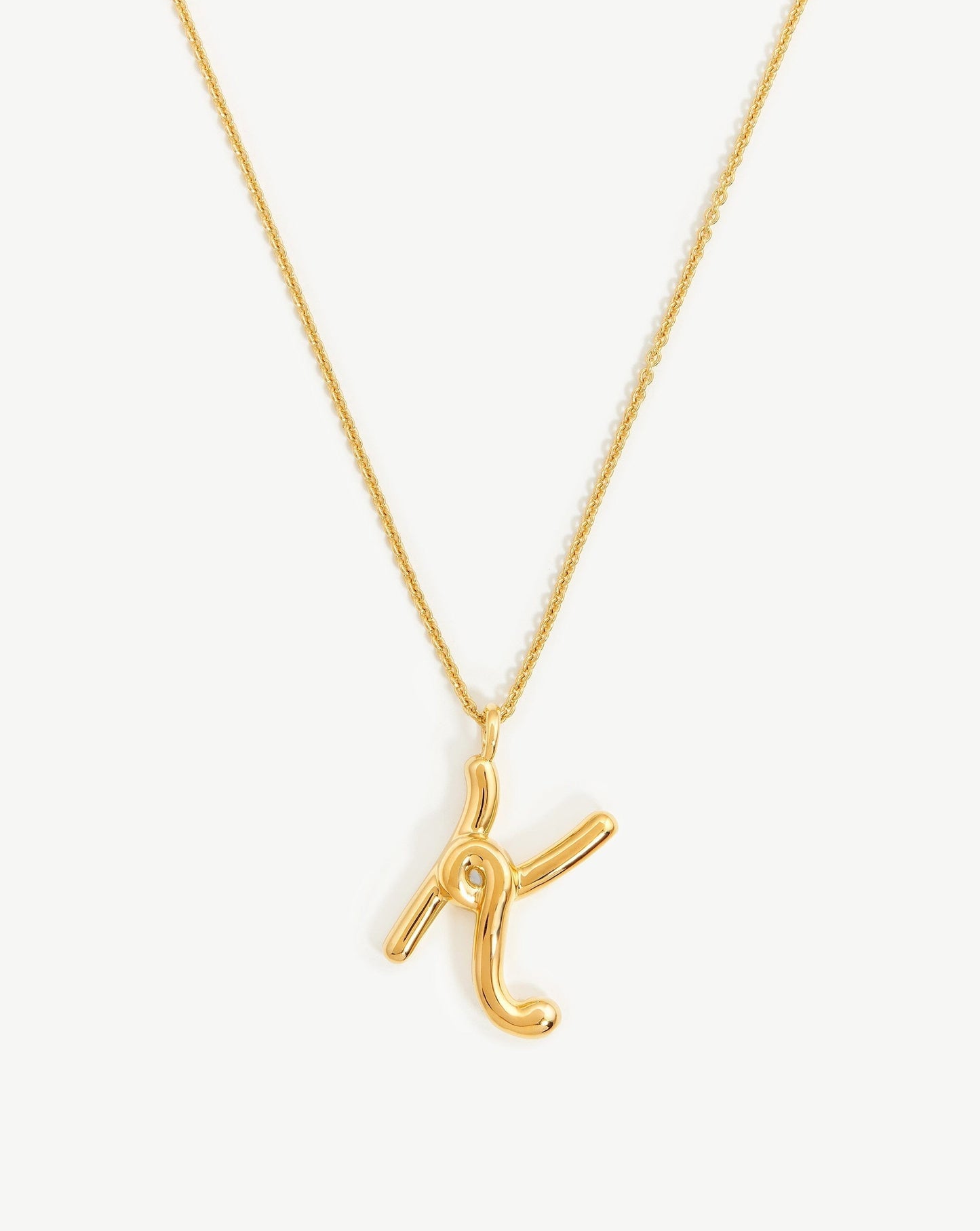 Curly Molten Initial Pendant Necklace - Initial K | 18ct Gold Plated Vermeil Necklaces Missoma