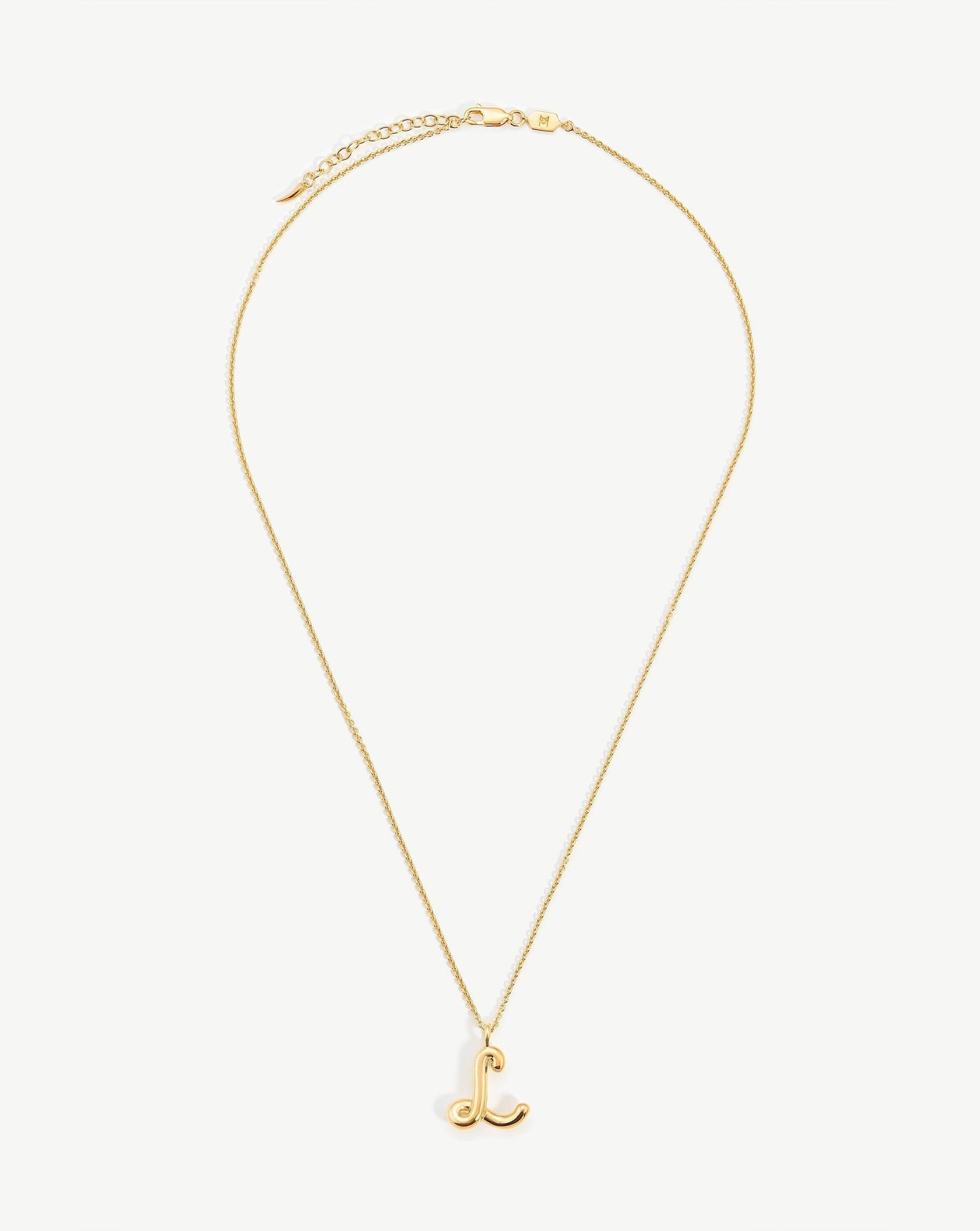 Curly Molten Initial Pendant Necklace - Initial L | 18ct Gold Plated Vermeil Necklaces Missoma