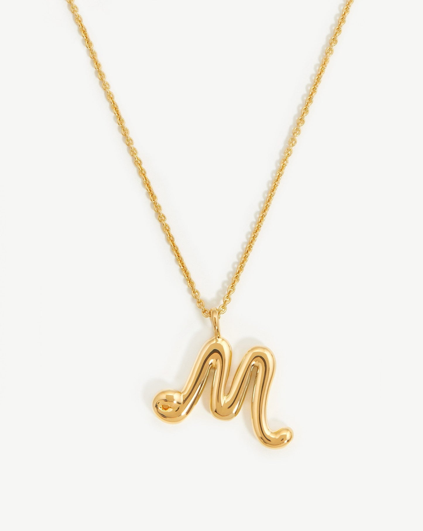 Curly Molten Initial Pendant Necklace - Initial M | 18ct Gold Plated Vermeil Necklaces Missoma