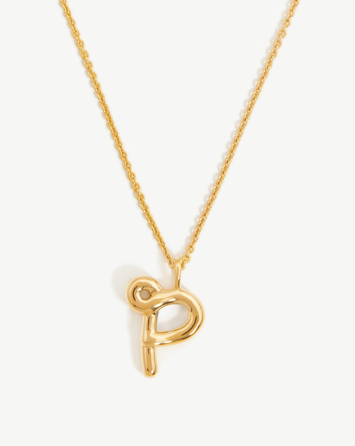 Curly Molten Initial Pendant Necklace - Initial P | 18ct Gold Plated Vermeil Necklaces Missoma
