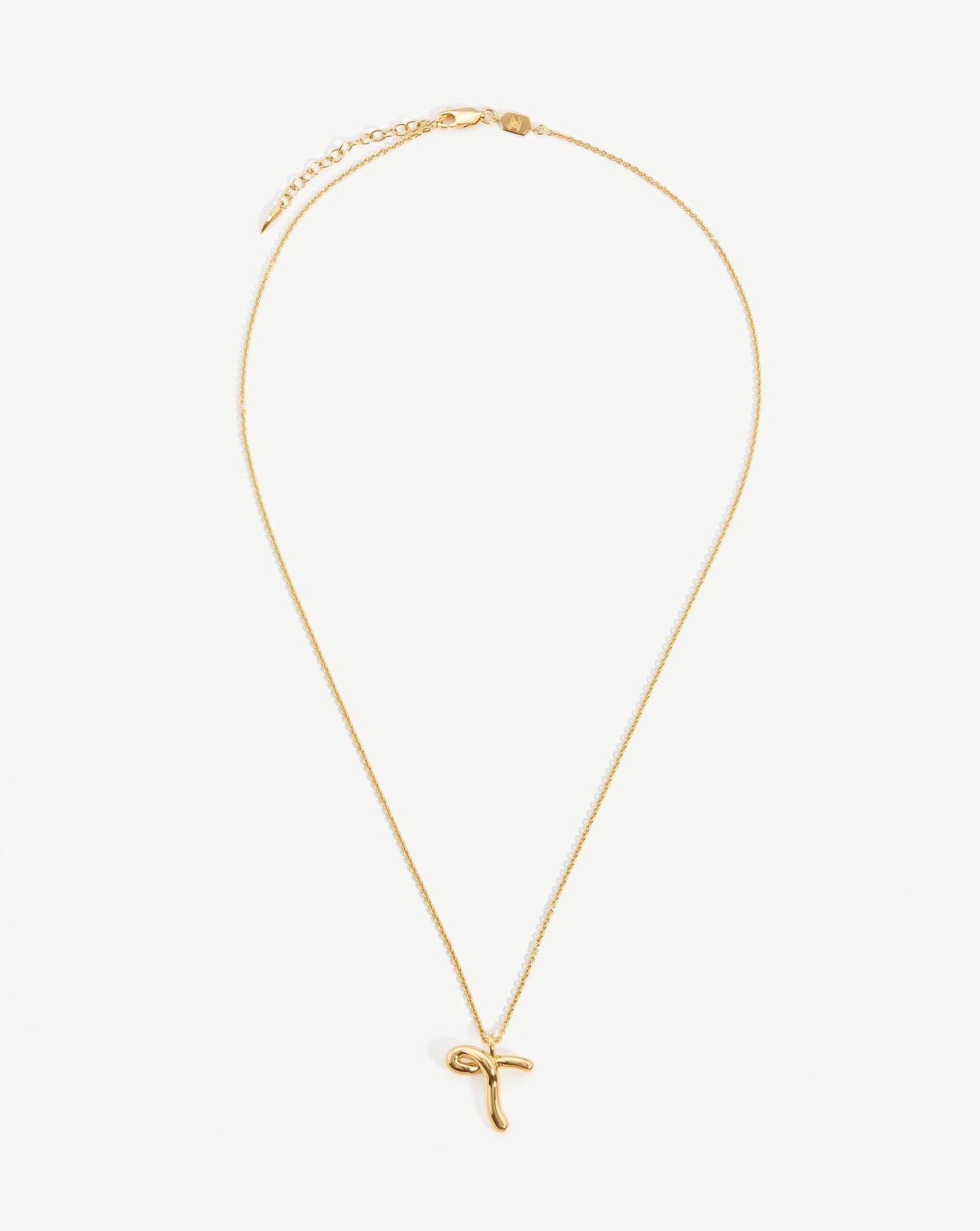 Curly Molten Initial Pendant Necklace - Initial T | 18ct Gold Plated Vermeil Necklaces Missoma