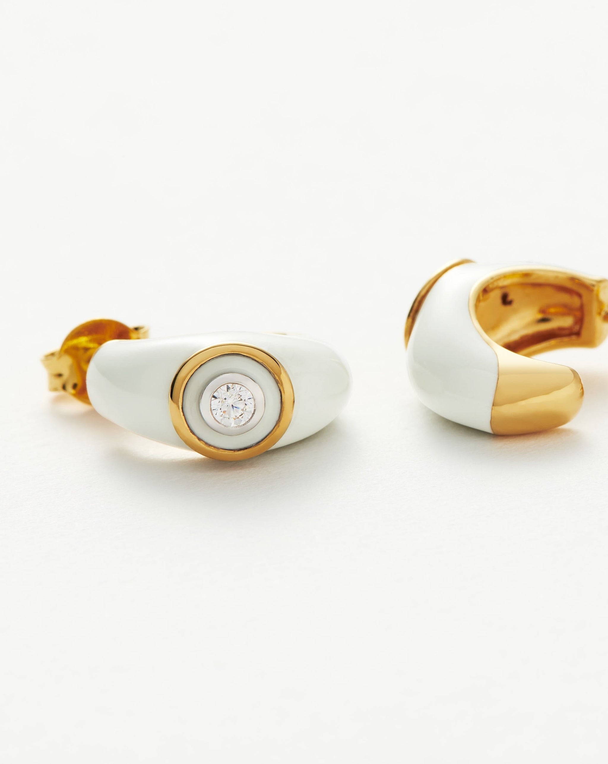 Enamel & Stone Dome Mini Hoop Earrings Earrings Missoma
