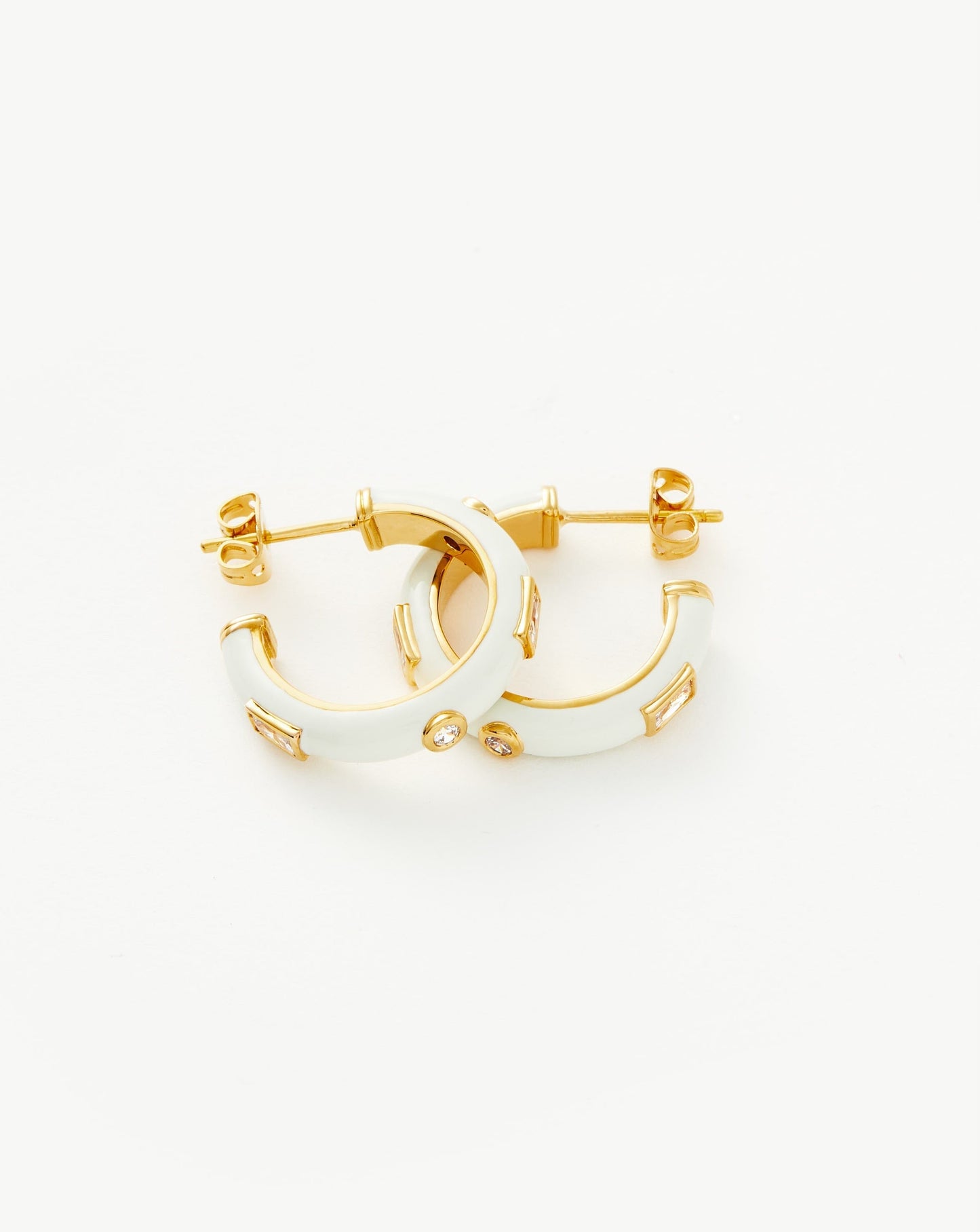 Enamel & Stone Medium Hoop Earrings Earrings Missoma