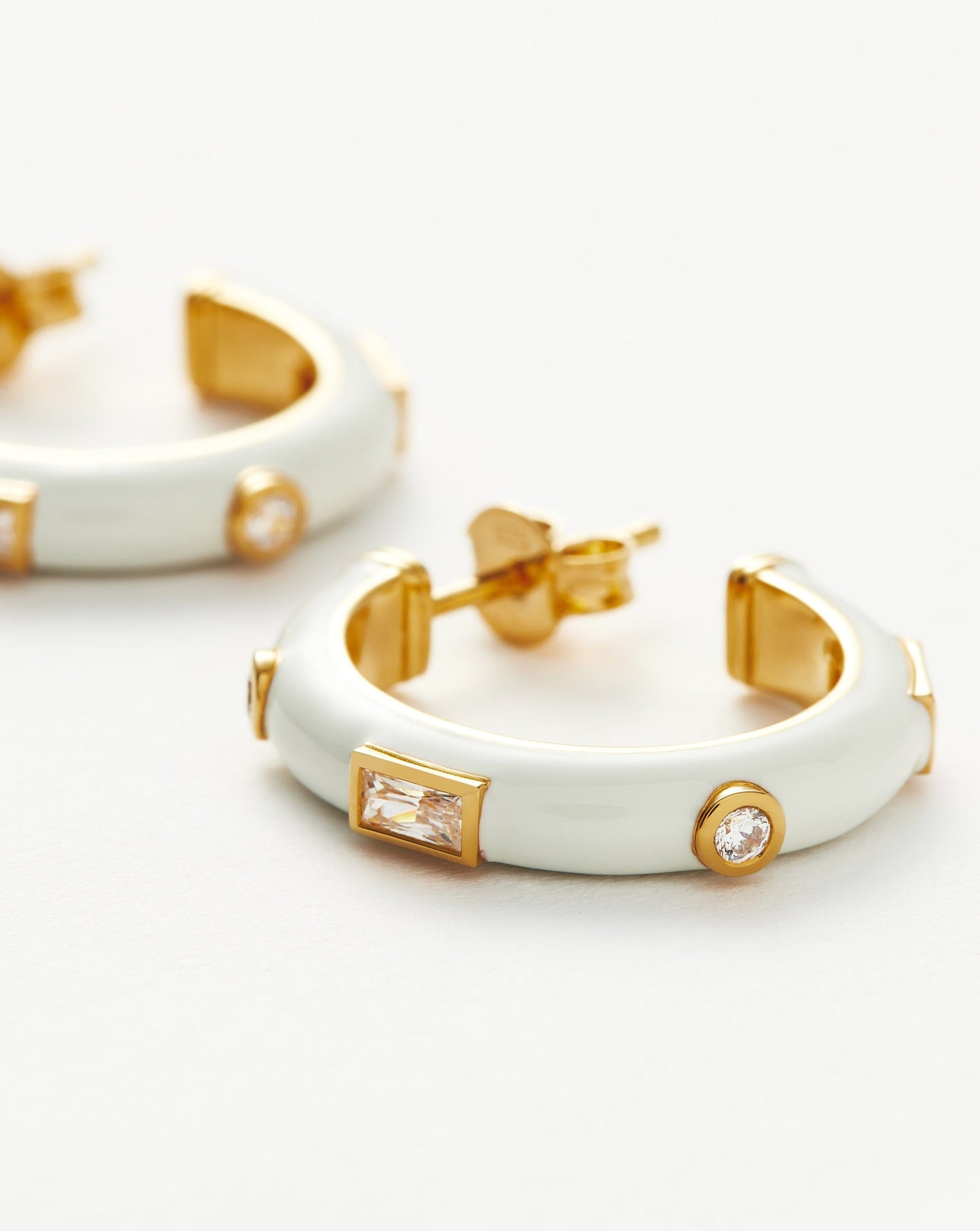 Enamel & Stone Medium Hoop Earrings Earrings Missoma