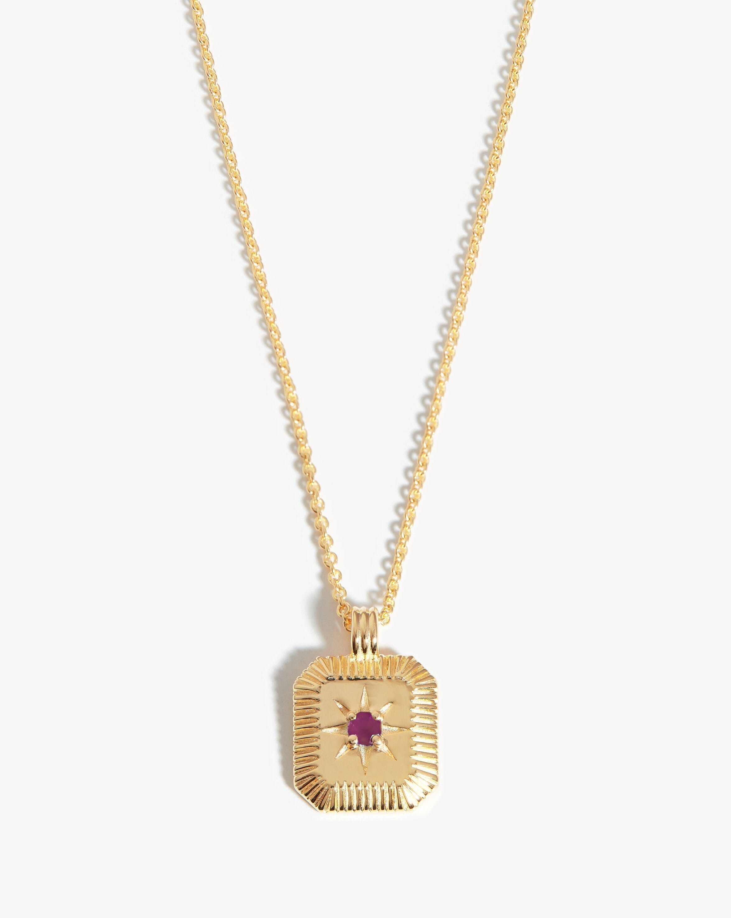 Star Ridge Birthstone Pendant Necklace | 18ct Gold Vermeil/Ruby | Missoma