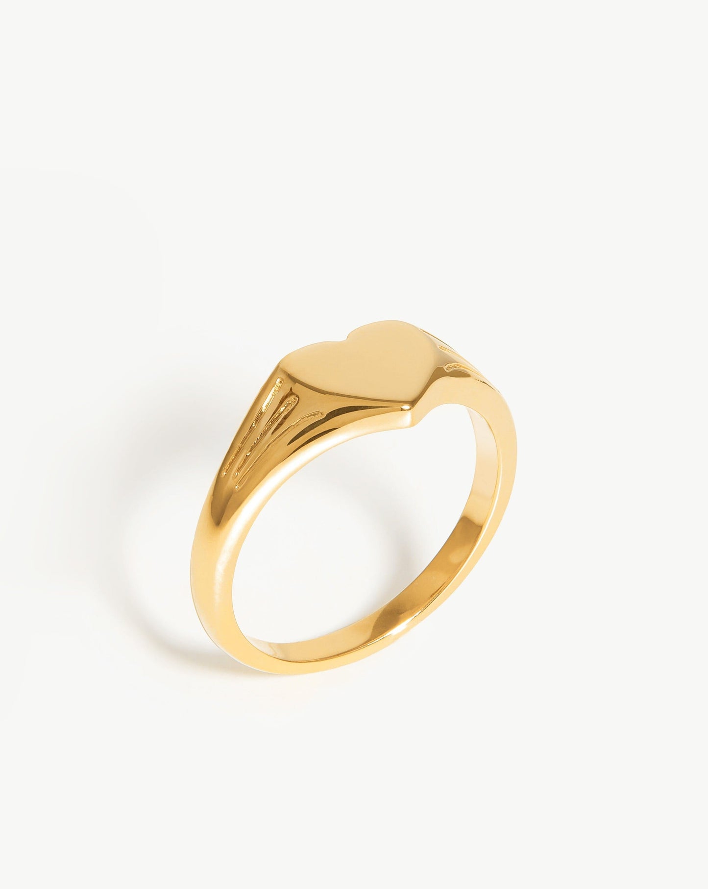 Engravable Heart Signet Ring | 18ct Gold Plated Vermeil Rings Missoma