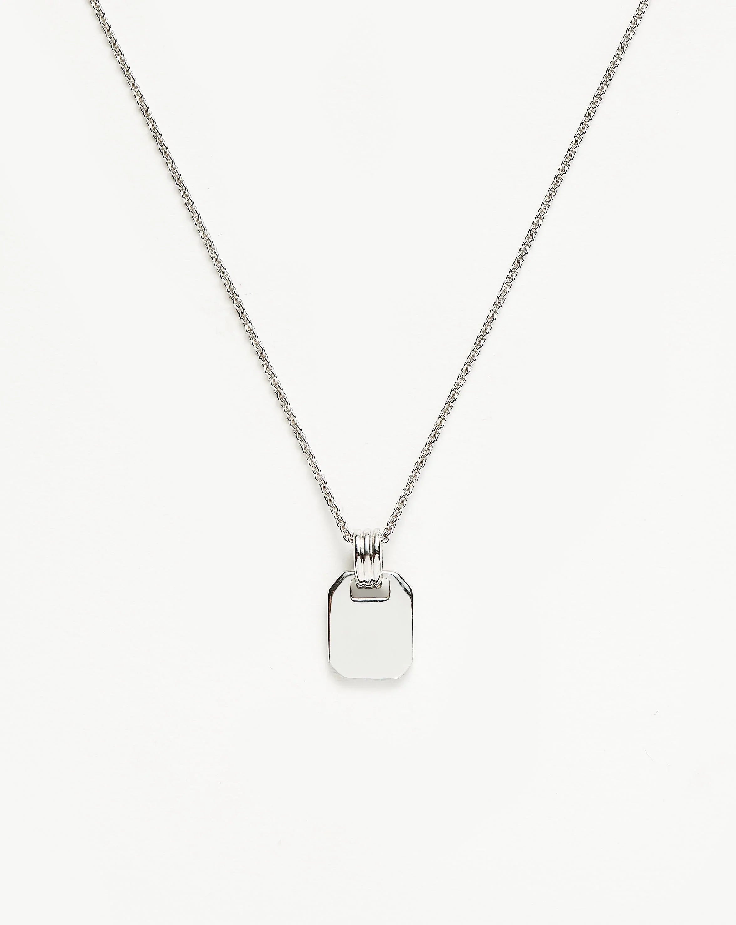 Engravable Small Tag Pendant Necklace Sterling Silver Missoma