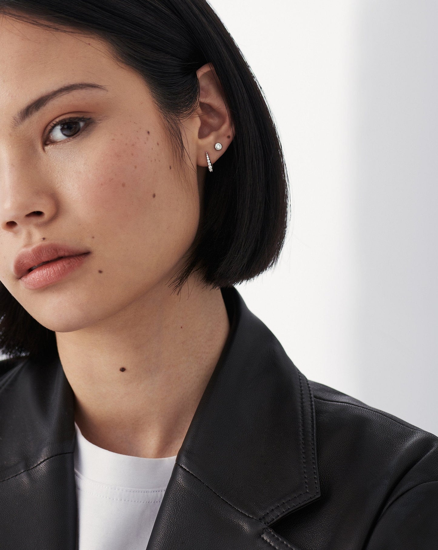 Fine Classic Solitaire Diamond Stud Earrings | 14k White Gold Earrings Missoma